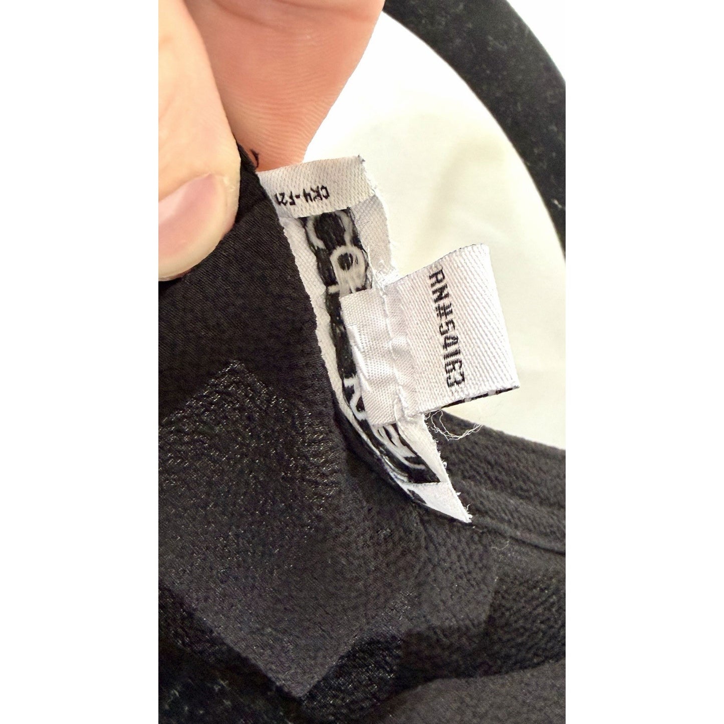 Calvin Klein Solid Black V-neck Blouse - Size Medium