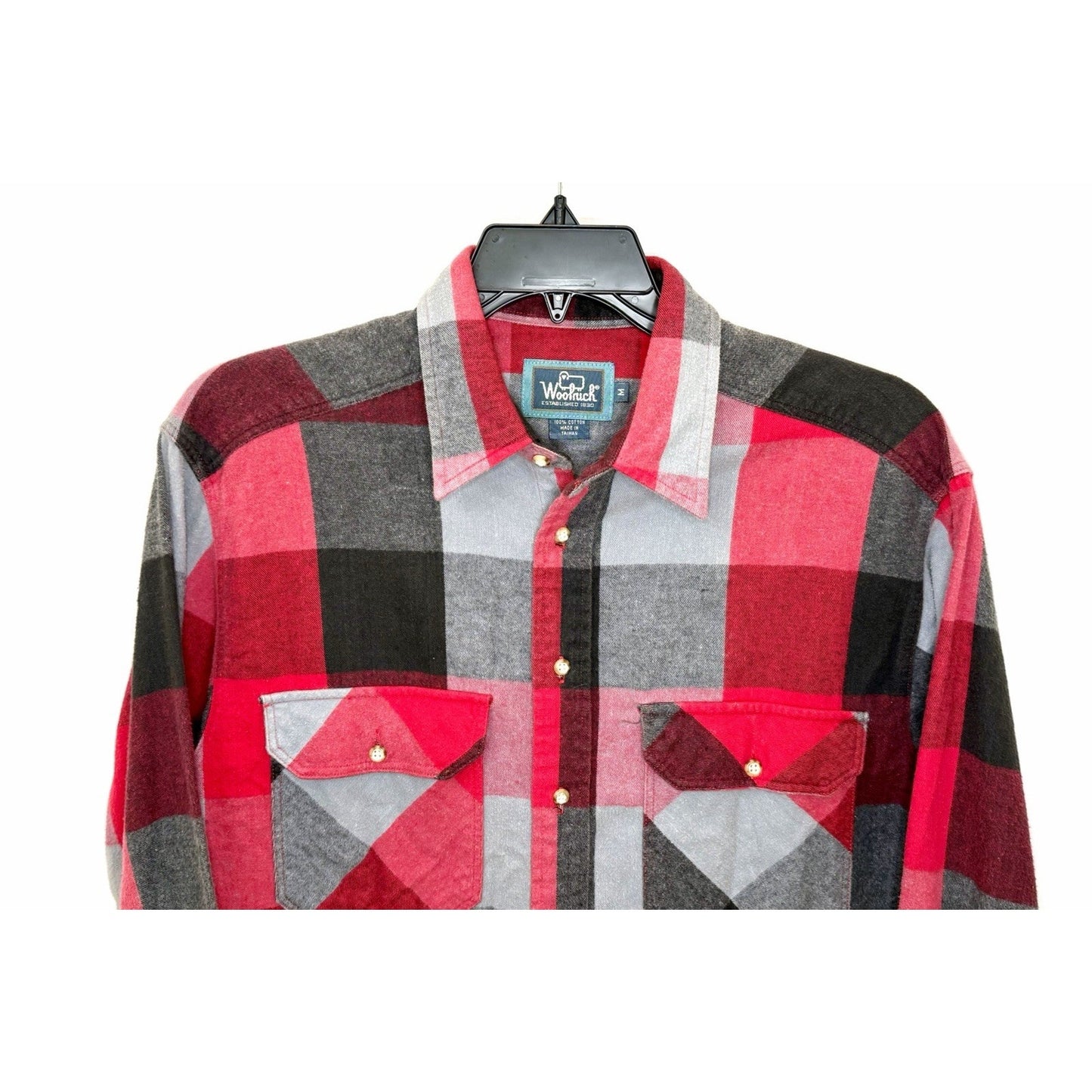 Vintage Woolrich Flannel Shirt Men’s Medium Red Black Gray Buffalo