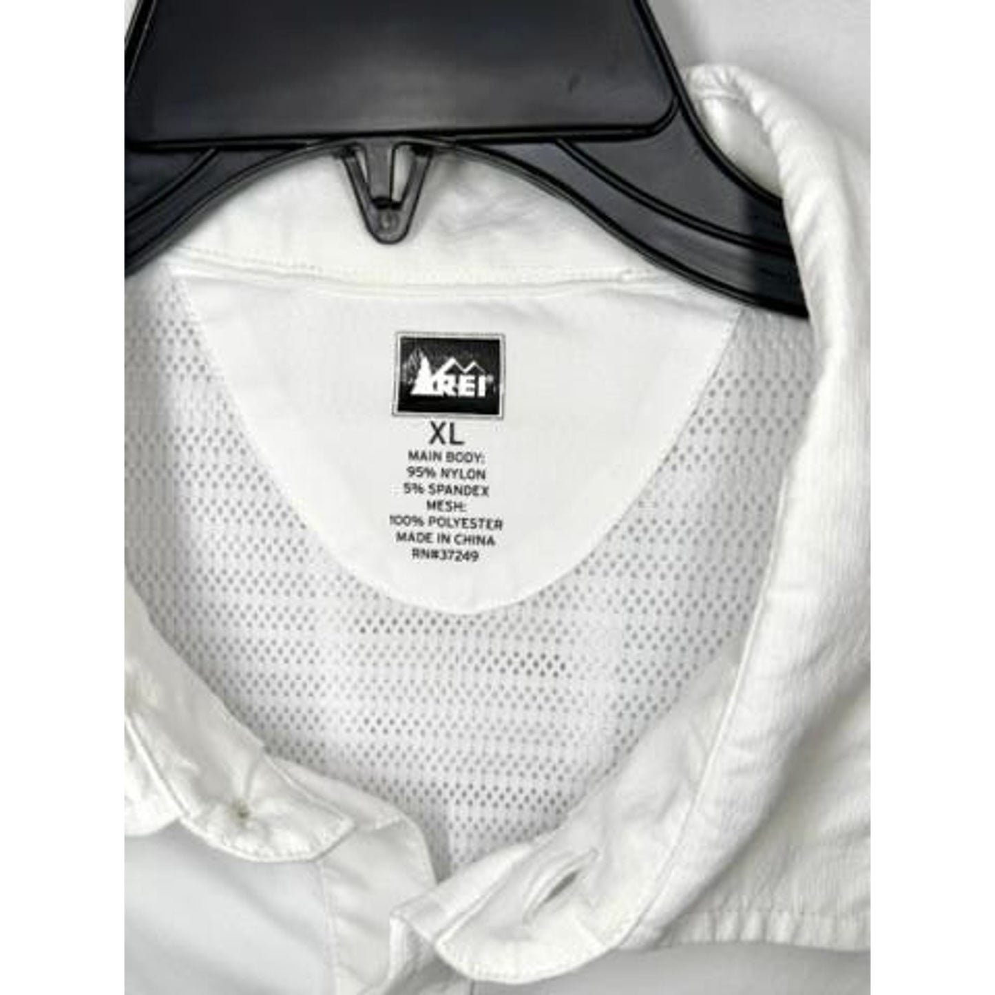 REI Co-op Sahara Mens XL White Long Sleeve Button Up Hiking Fishing Shirt Nylon