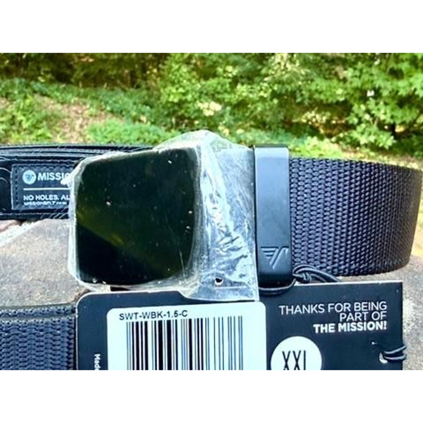NWT Mission Belt Swat Black Nylon Ratchet Belt Mens XXL 40mm No Holes Adjustable