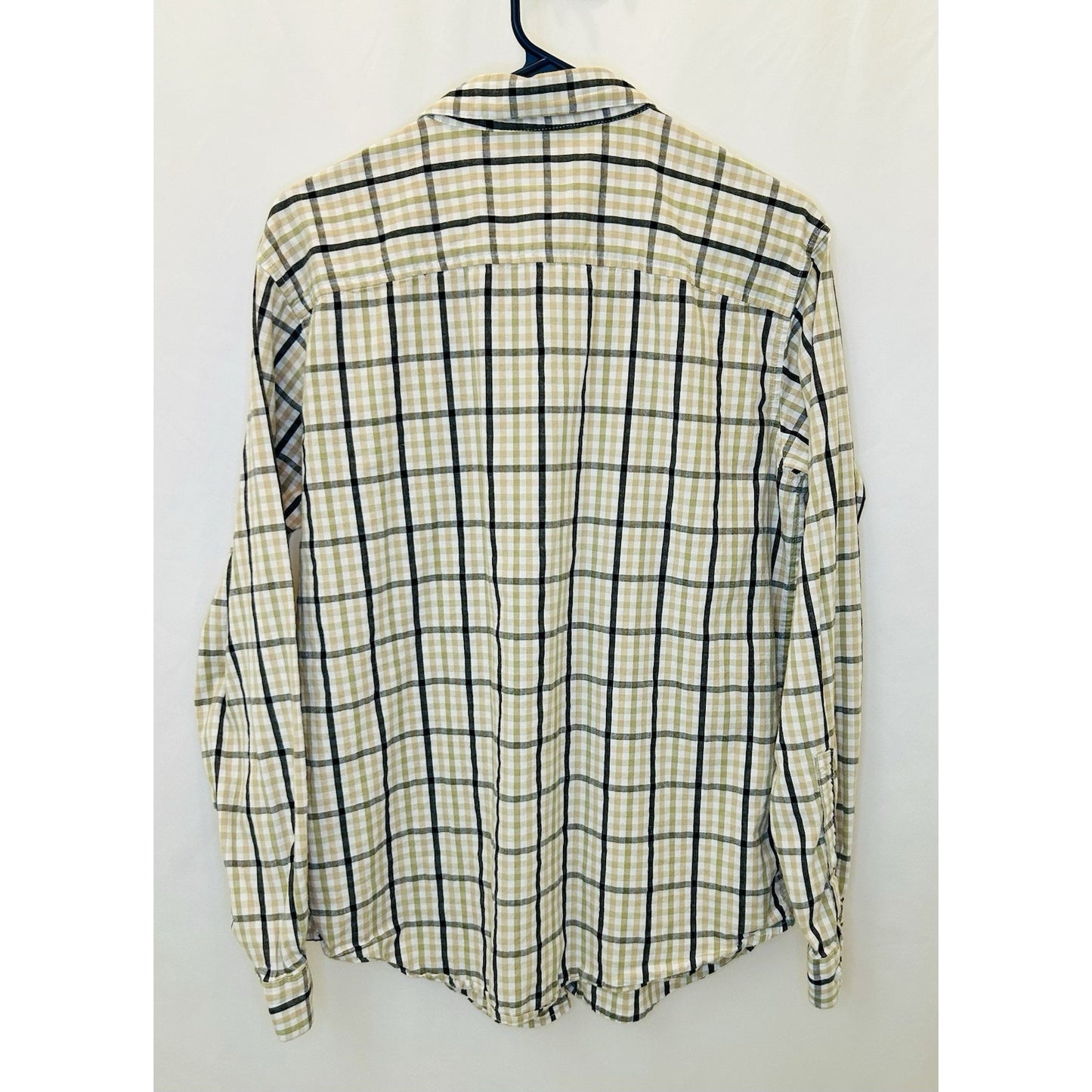 Columbia Plaid Button Up Shirt Long Sleeve Outdoor Casual Yellow White Medium