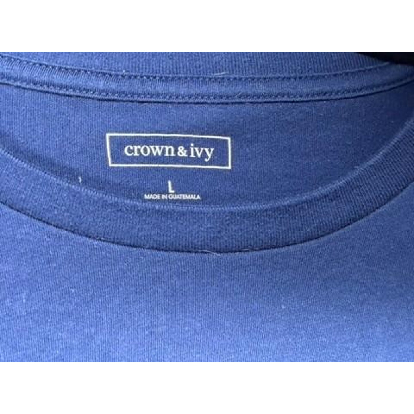 Crown & Ivy Christmas Golden Retriever Long Sleeve T-Shirt Mens Large Blue Dog