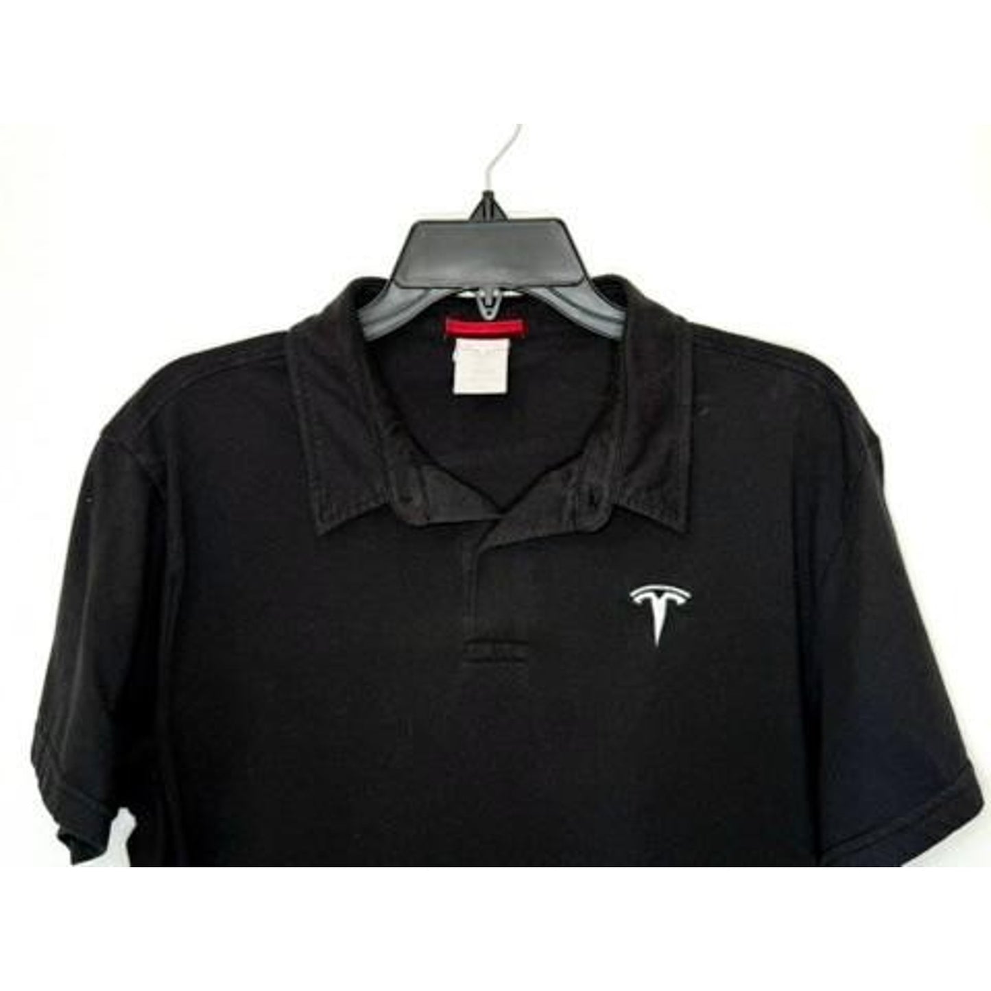Tesla Motors Employee Polo Shirt Mens Large Black Short Sleeve Embroidered Logo