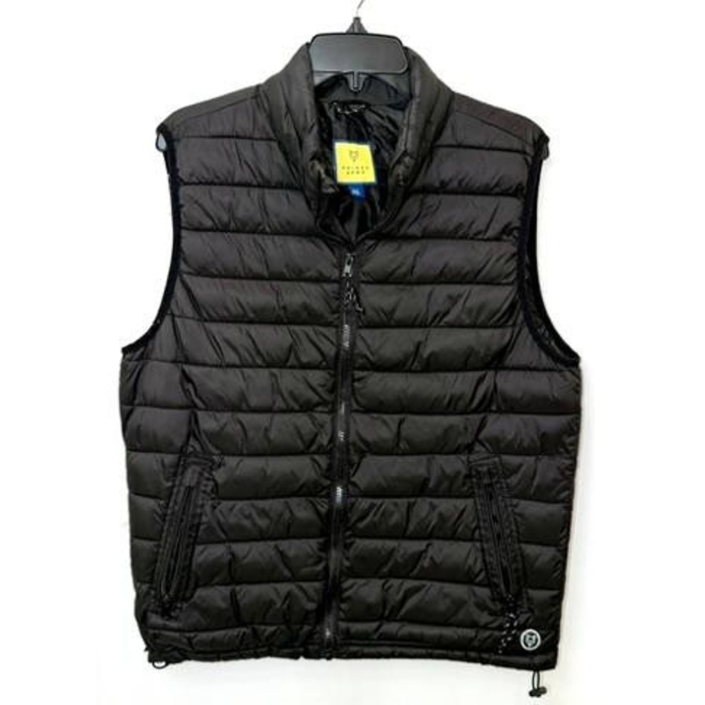 Prince & Fox Puffer Vest Mens Medium Black Full Zip Quilted Sleeveless Jacket