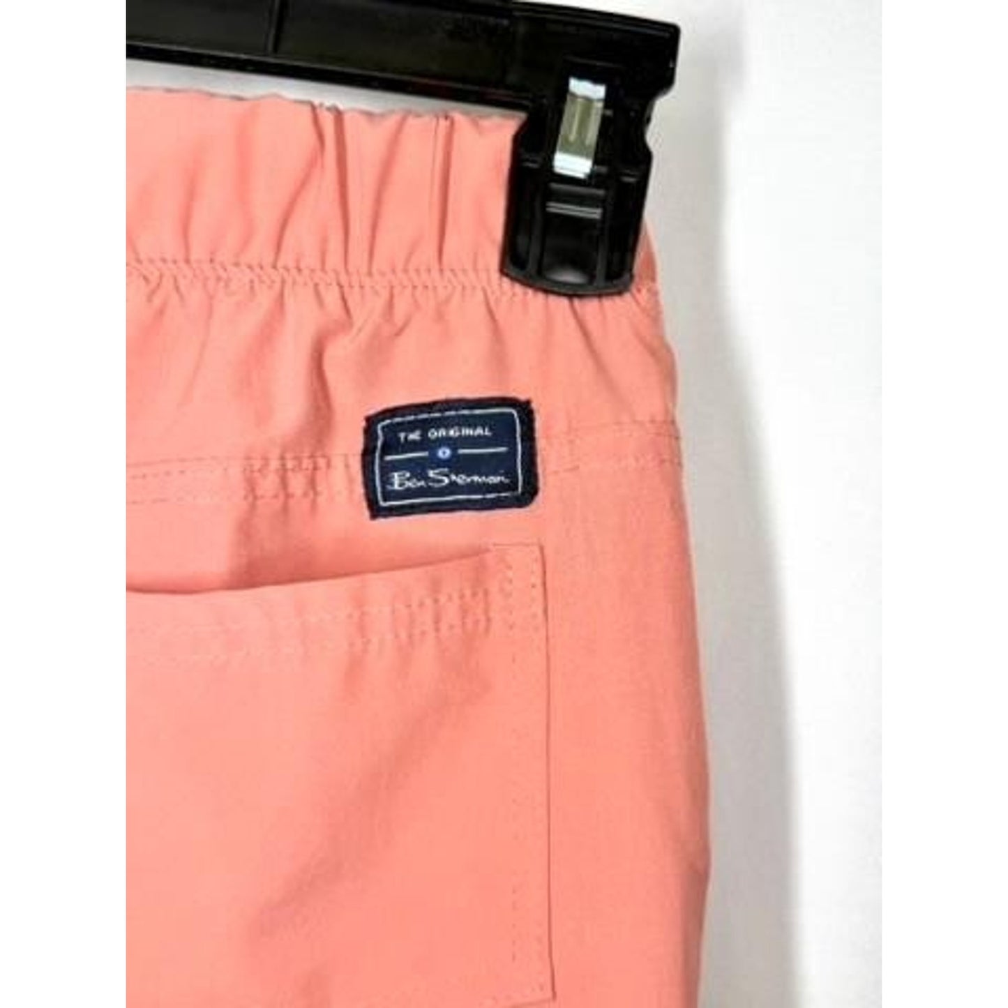 Ben Sherman Boys Cargo Shorts Size S 8 Salmon Pink Elastic Waist Stretch