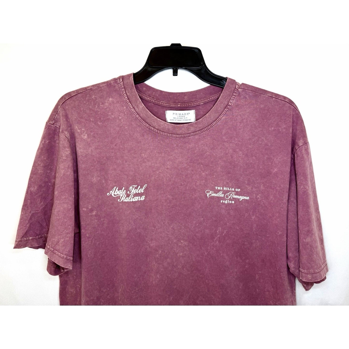 Primark Men’s Large Relaxed Fit Heather Burgandy “Pears” T-shirt
