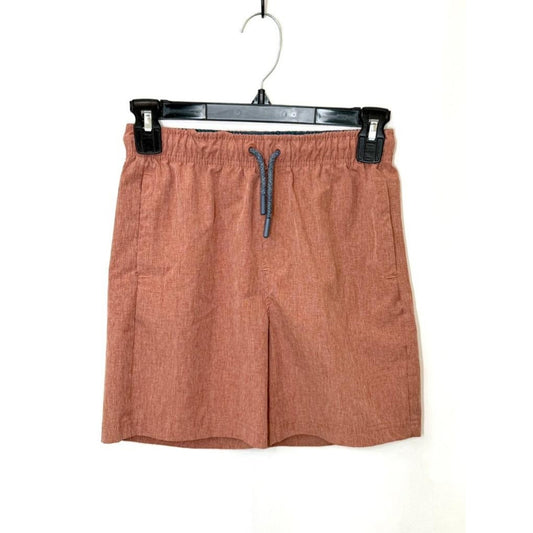 C&C California Boys Shorts Size M 7/8 Orange Heather Elastic Waist Drawstring
