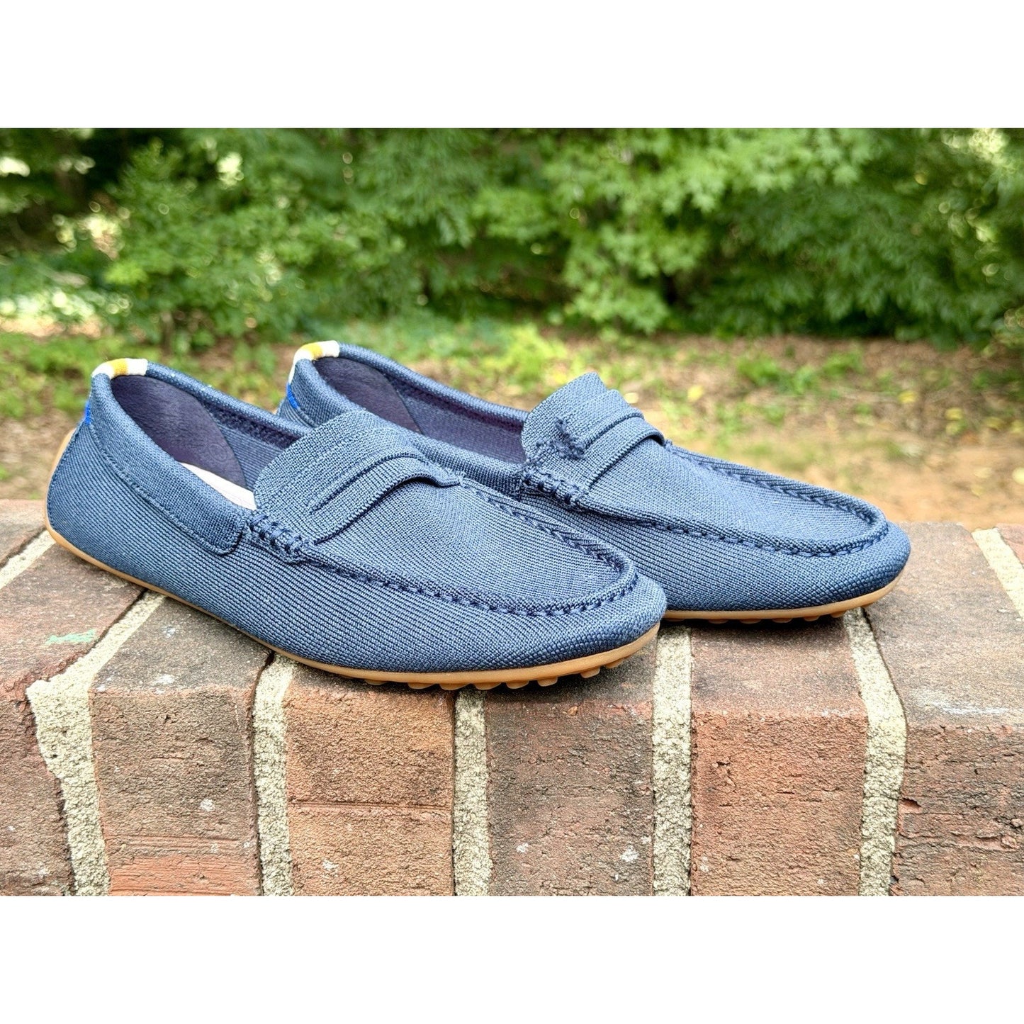 Rothy's The Driving Loafer Women’s Size 10.5 Slip On Knit Shoes Navy/Lavendar