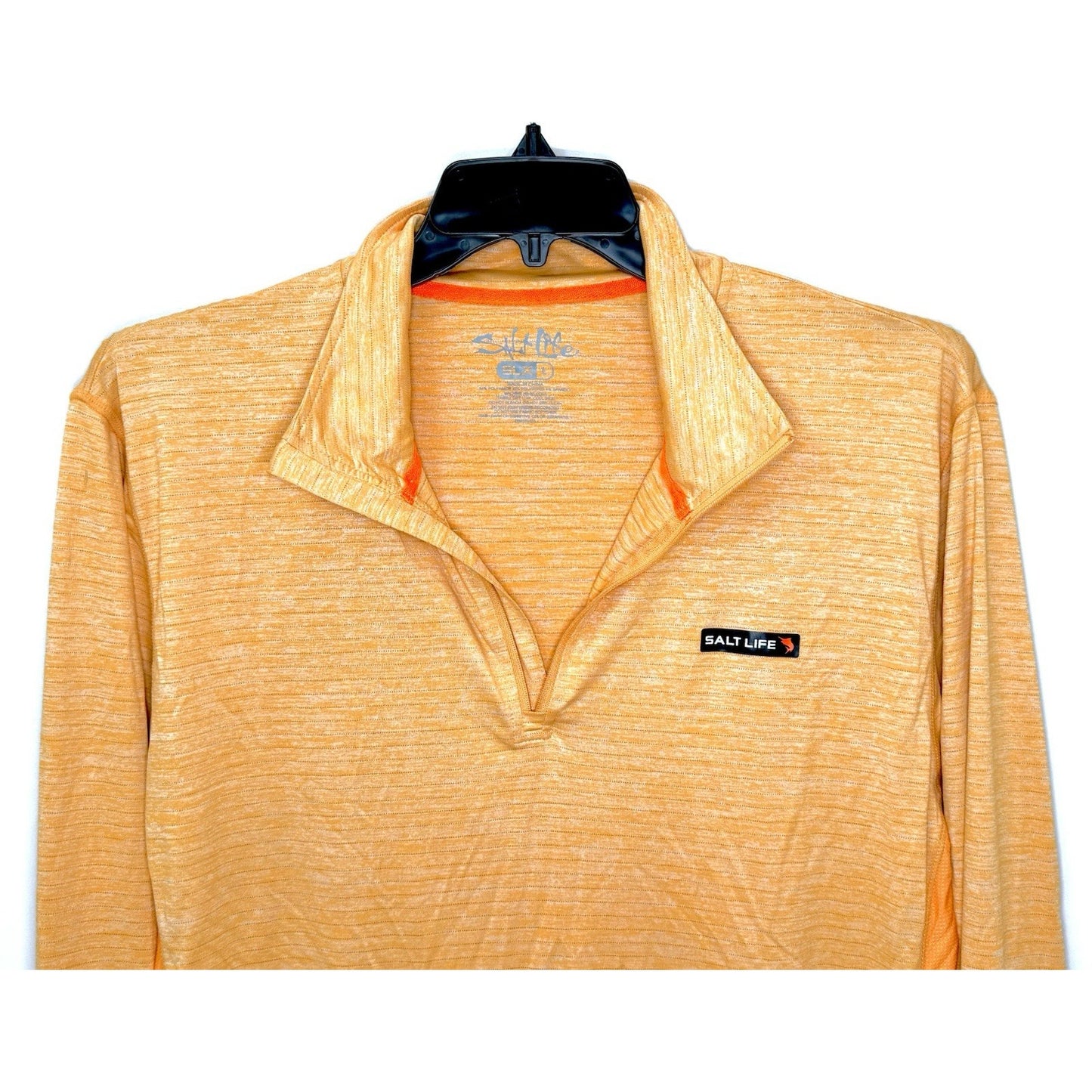 Salt Life Performance SLX Uvapor 1/4 Zip Pullover Orange Size L (Missing Zipper)