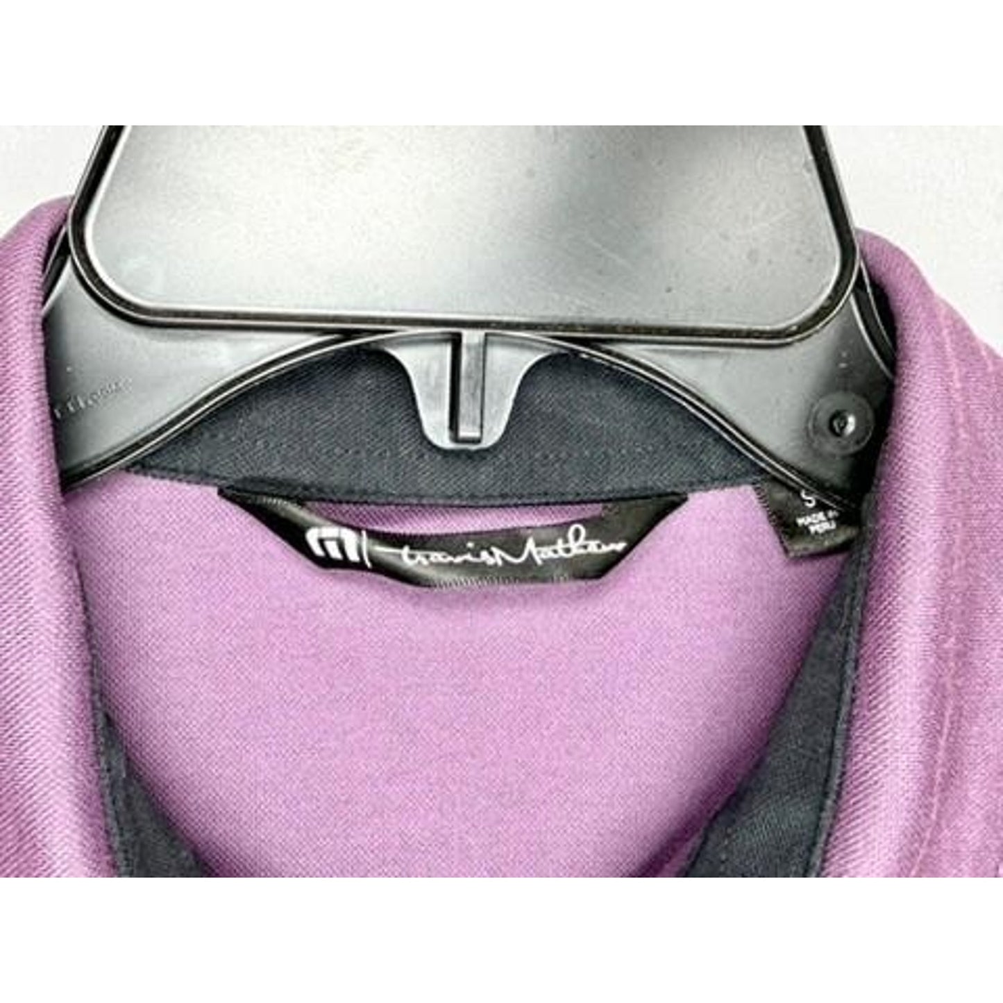 TravisMathew Bushwood Country Club Polo Shirt Mens Small Purple Black Caddyshack
