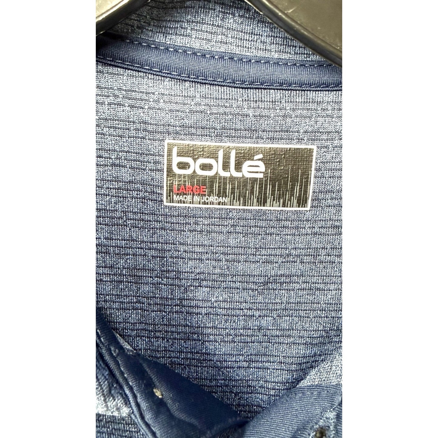Bolle Golf Polo Shirt Mens Size Large Blue Striped Polyester MINT