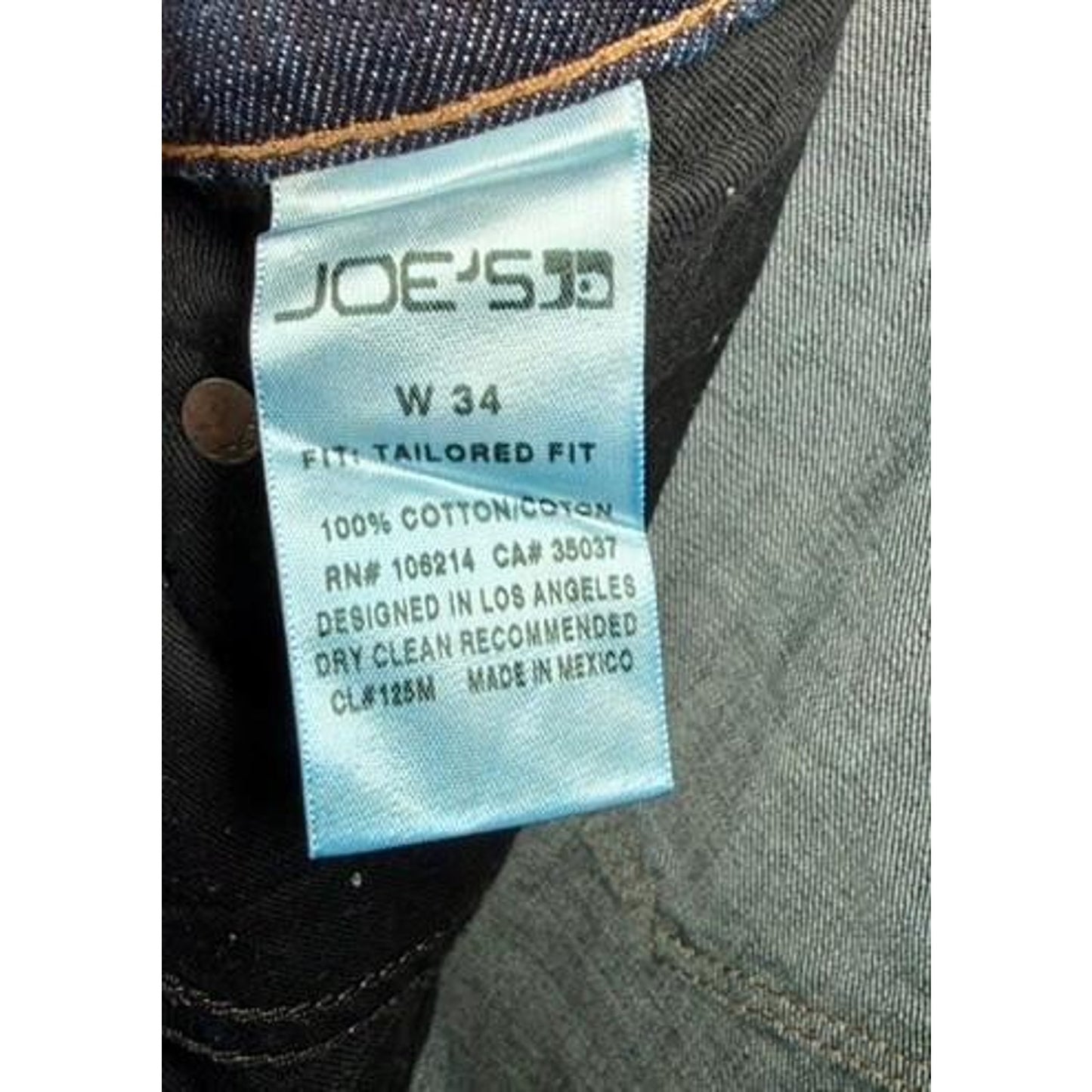 Joe's Jeans Clive Tailored Fit Mens Size 34 Dark Wash Denim Jeans