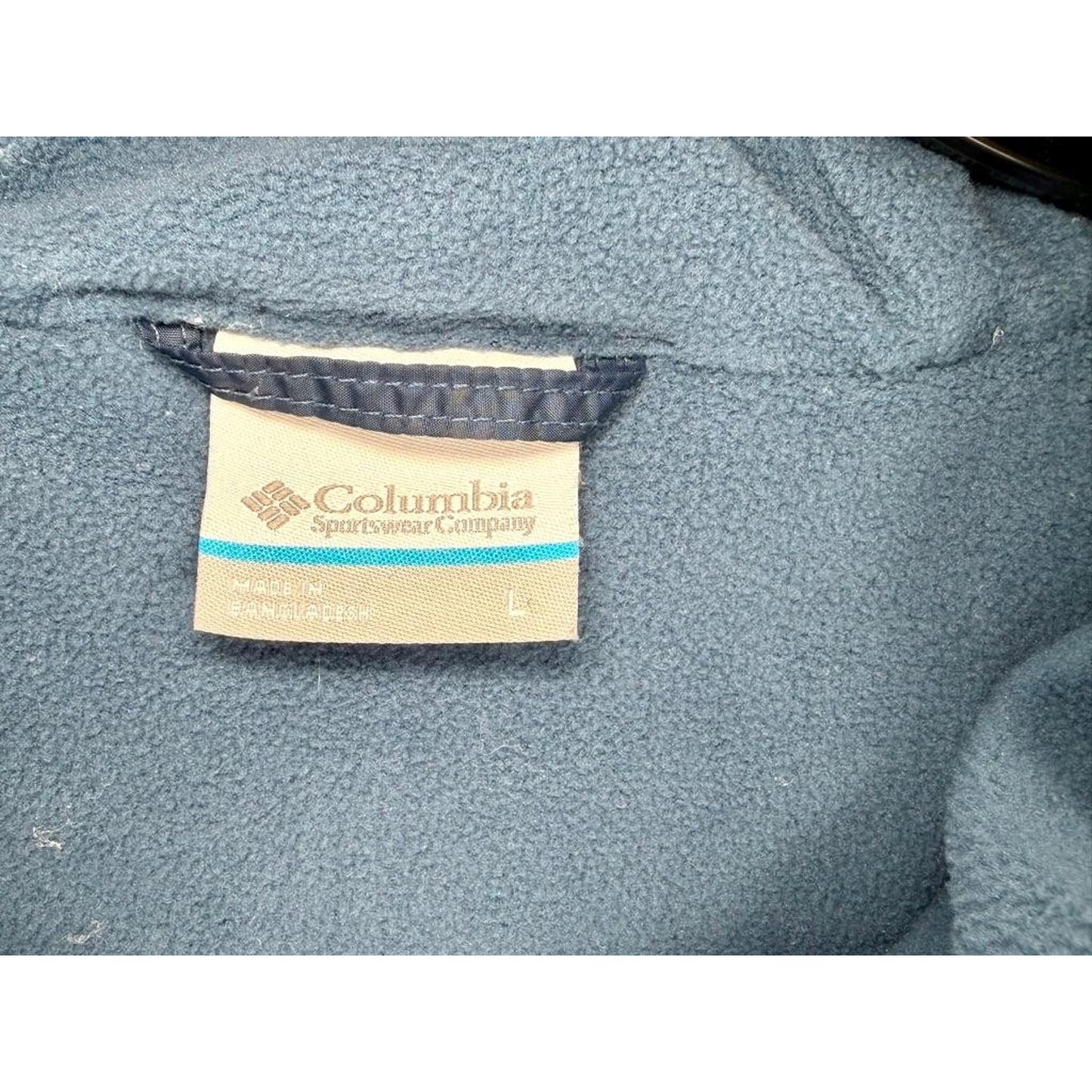 Columbia Fleece Lined Jacket Mens Large Blue Hooded Windbreaker Full Zip