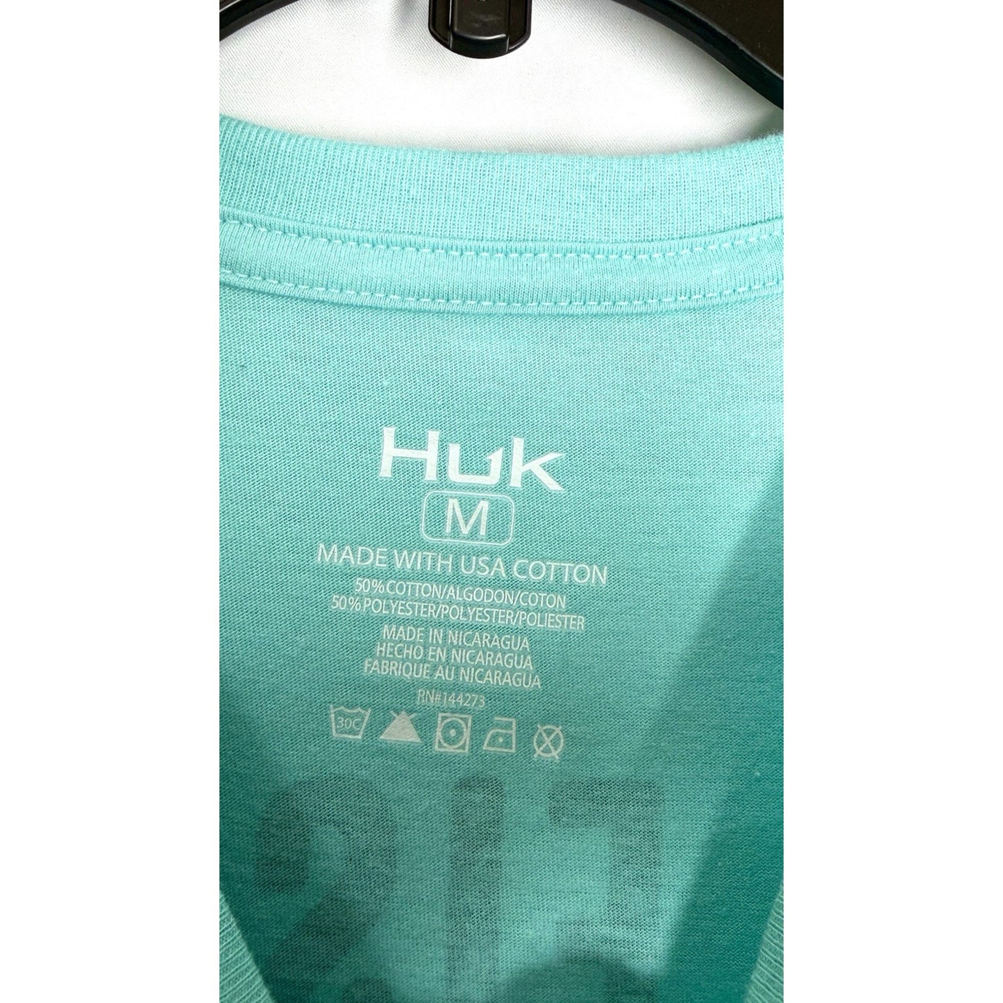 Huk Performance Fishing T-Shirt Sz M Medium “Open Late” Graphic Print Green