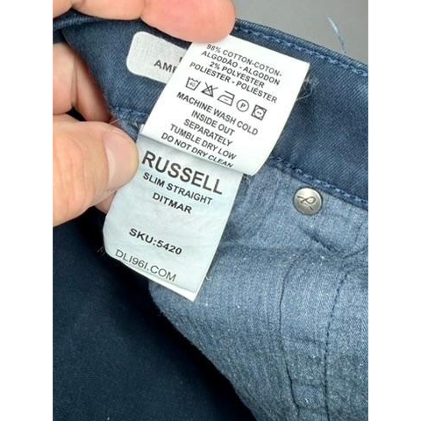 DL1961 Russell Slim Straight Jeans Mens Size 36 Blue Xtwill 360 Comfort