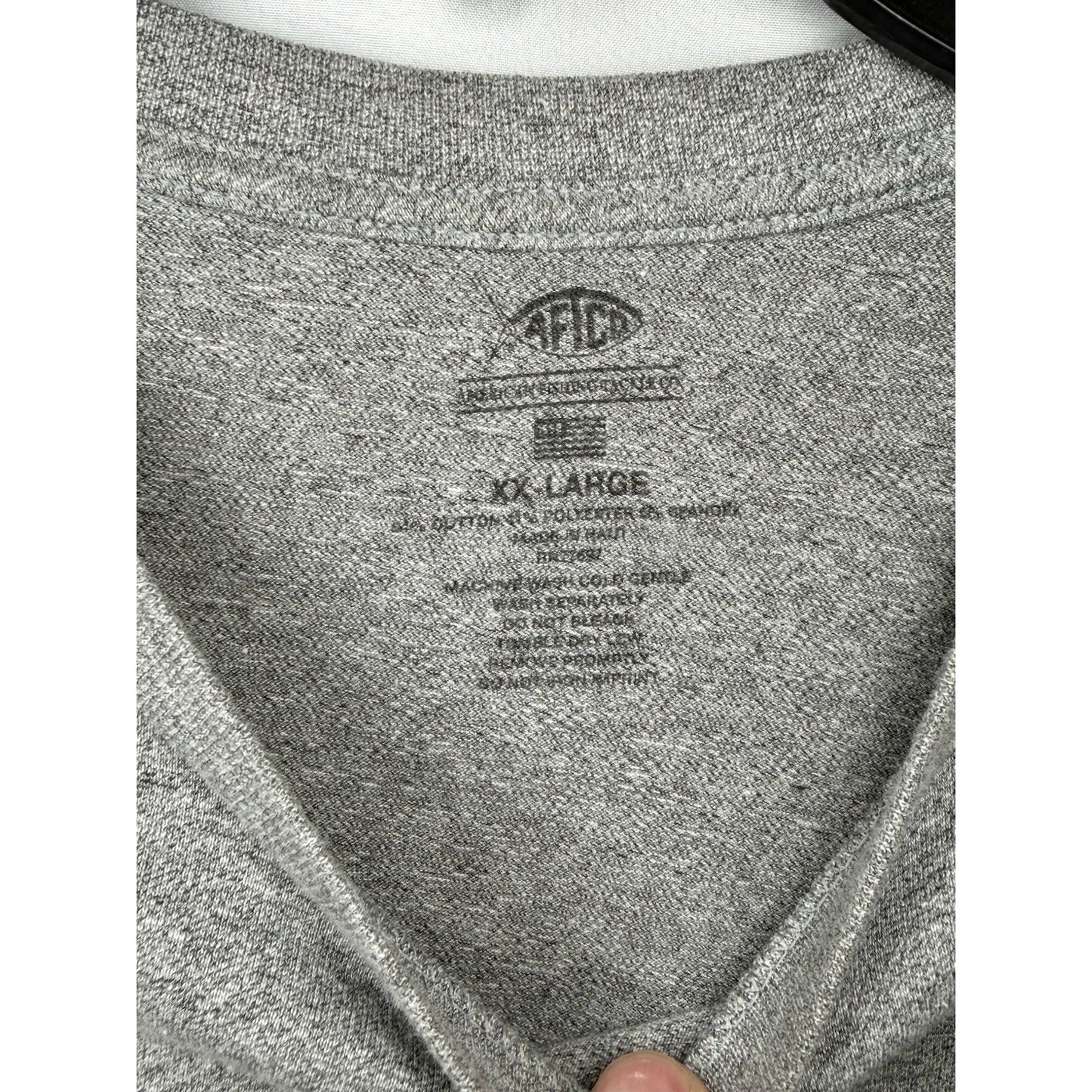 AFTCO Any Fish Any Water L/S Fishing Shirt / Heather Gray / Men’s Size XXL
