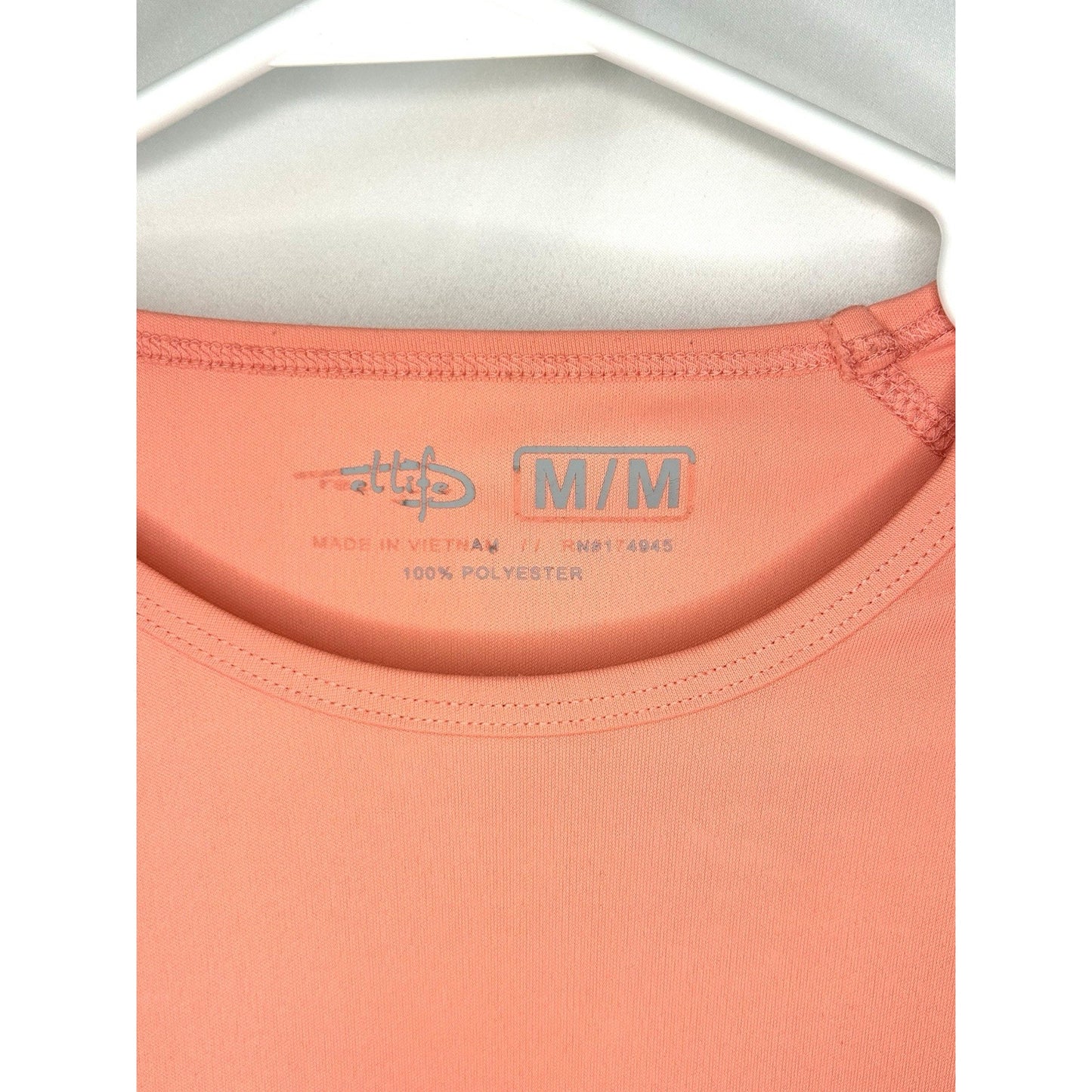 Reel Life Women's Sun Defender Round Neck Long Sleeve UV Top Coral Medium
