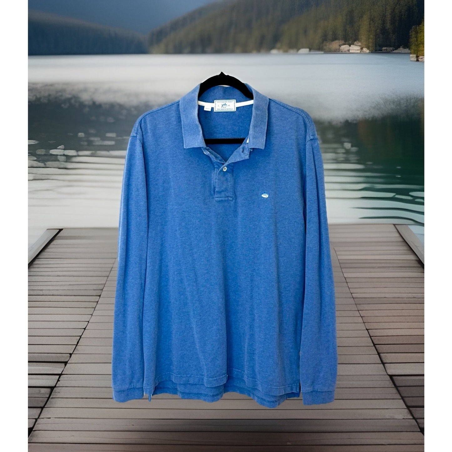 Southern Tide The Skipjack Long Sleeve Men’s Blue Polo Size Large 40