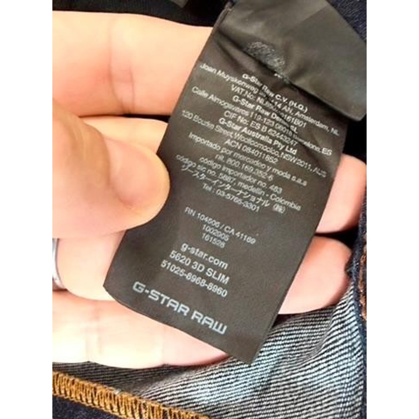 G-Star Raw 5620 3D Slim Jeans Mens 36x34 Blue Denim Moto Elwood Biker