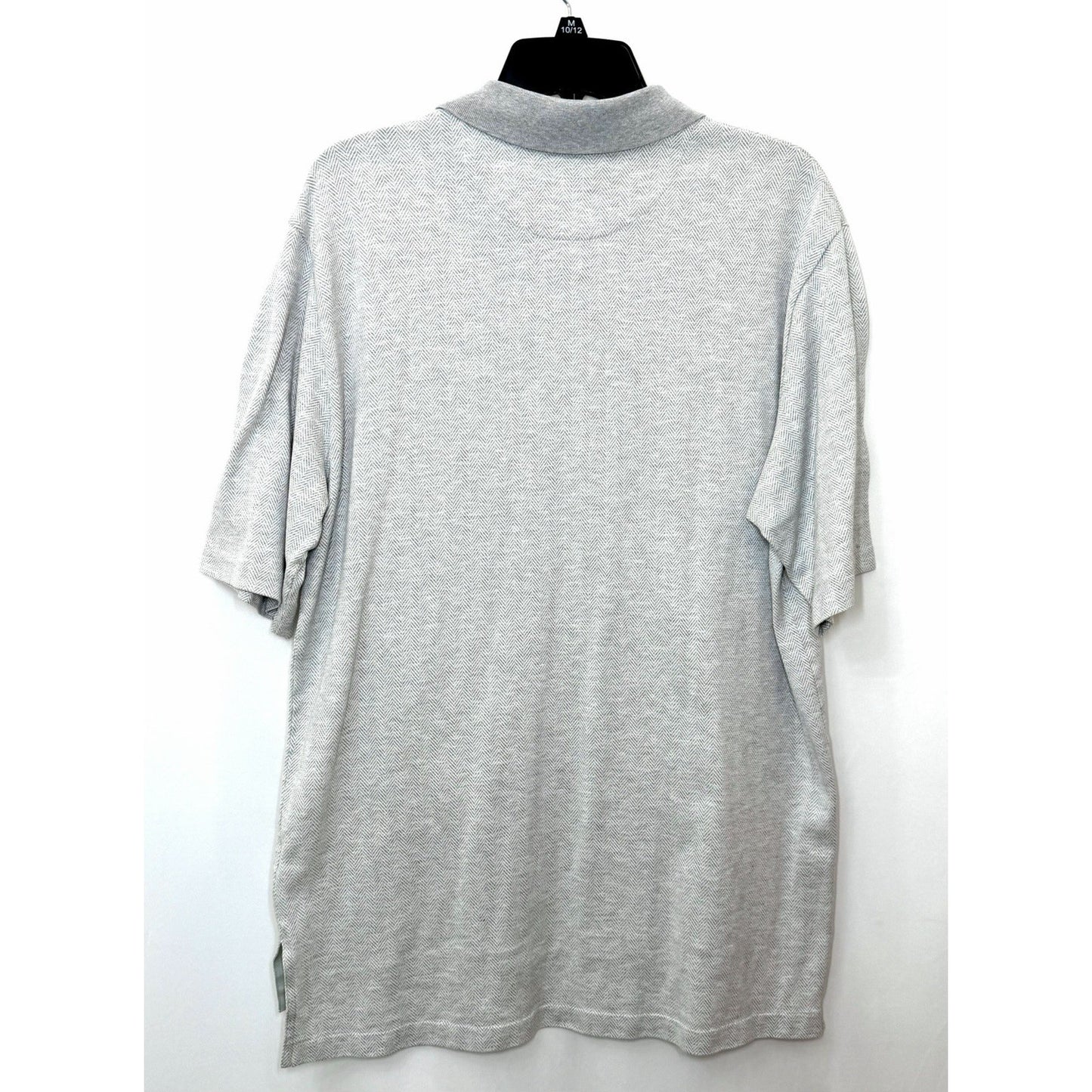 Polo Golf Ralph Lauren Pima Cotton Polo Shirt Men L Gray Herringbone Knit Luxury