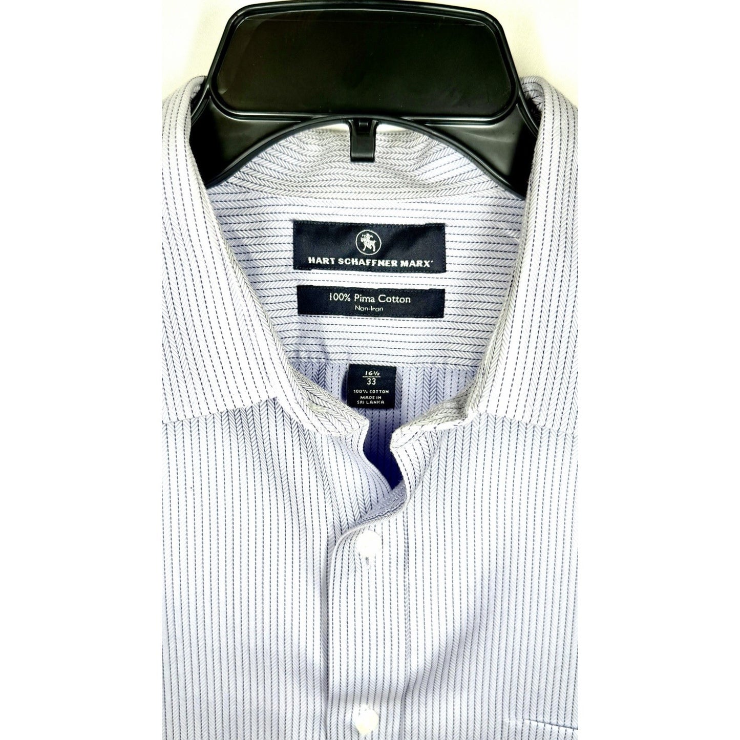 Hart Schaffner Marx Men's Long Sleeve Striped Shirt Cotton Multicolor 16.5-33