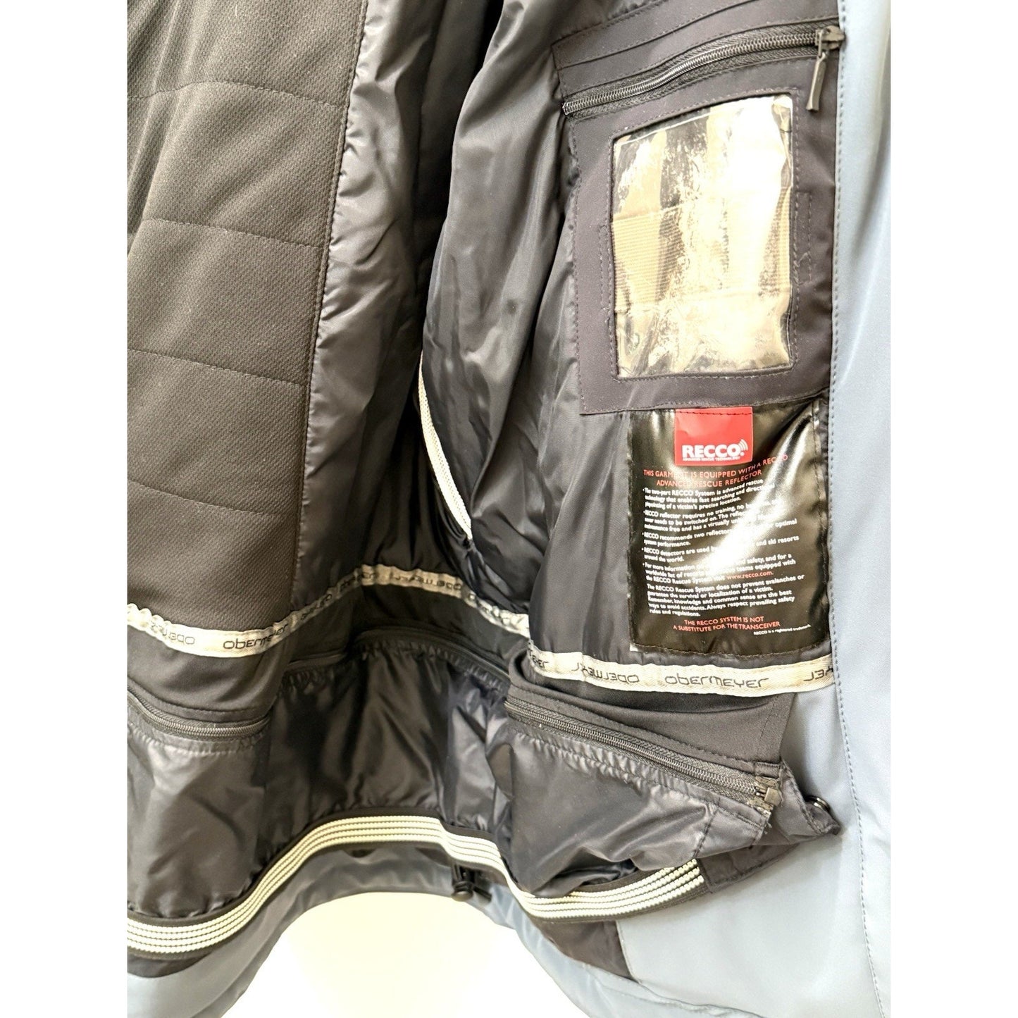 OBERMEYER PRIME Mens XL Ski Jacket RECCO HydroBlock Waterproof Slate Blue Coat