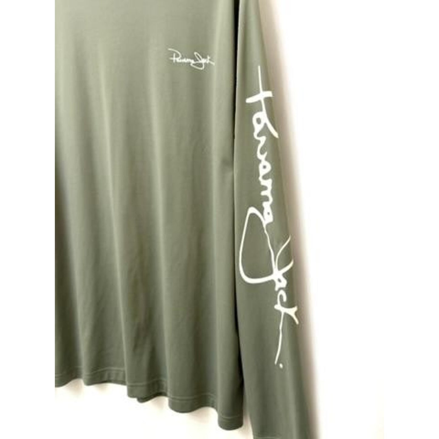 Panama Jack Long Sleeve Shirt Mens XL Olive Green Graphic Sun Protection Tee