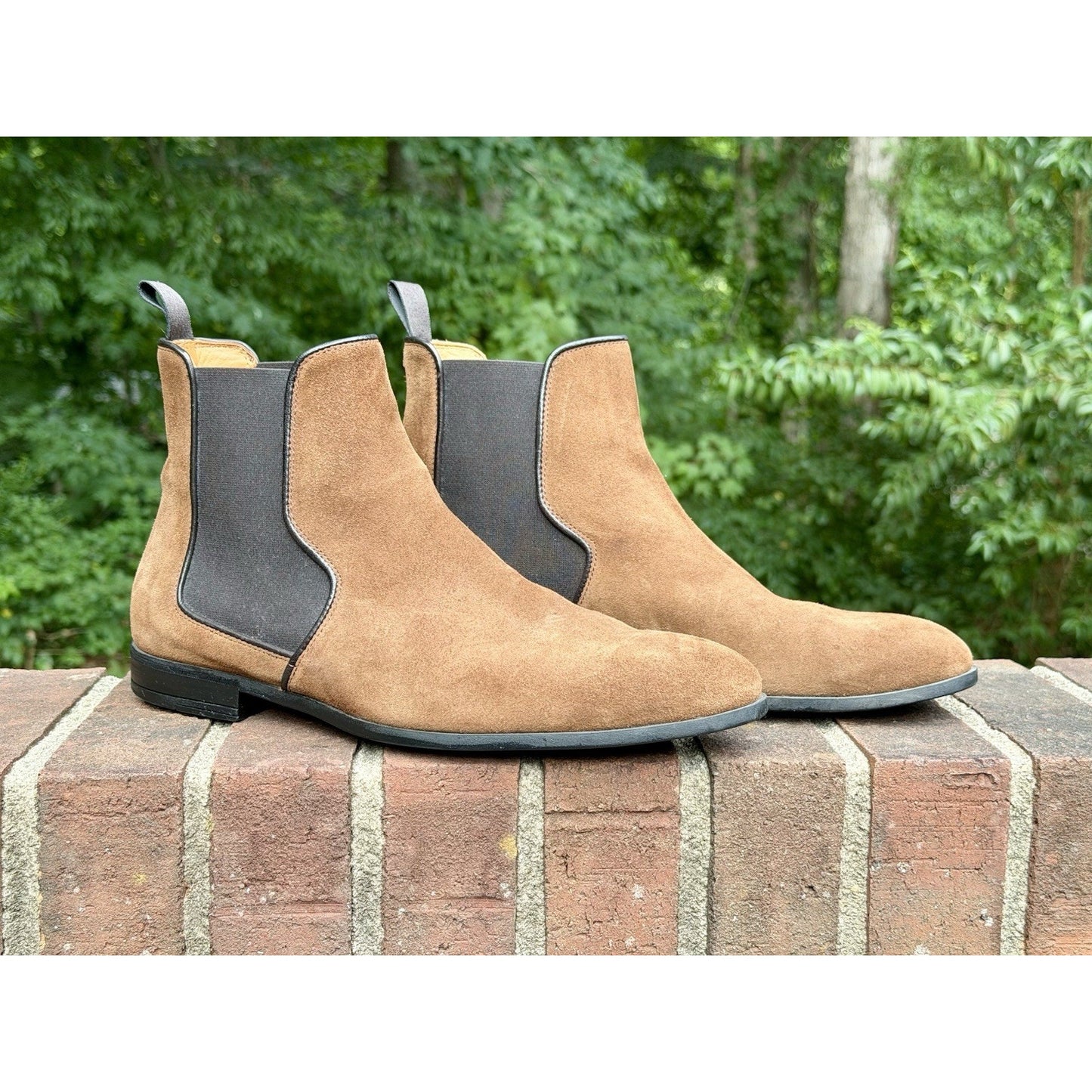 Harrys London Mark Chelsea Boots Suede Brown Men's Size 43 US 10 ($550+ New)