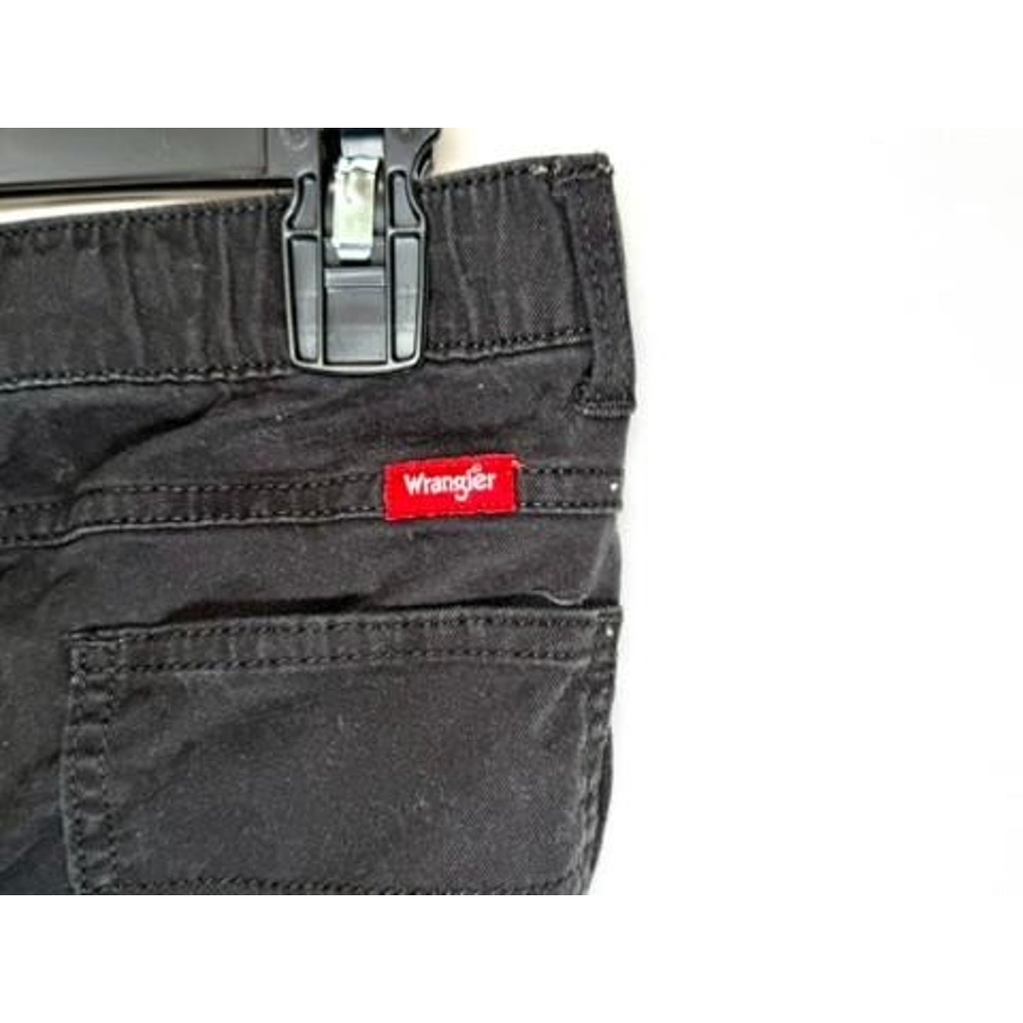 Wrangler Boys Cargo Jogger Pants Size 8 Regular Black Elastic Waist Stretch