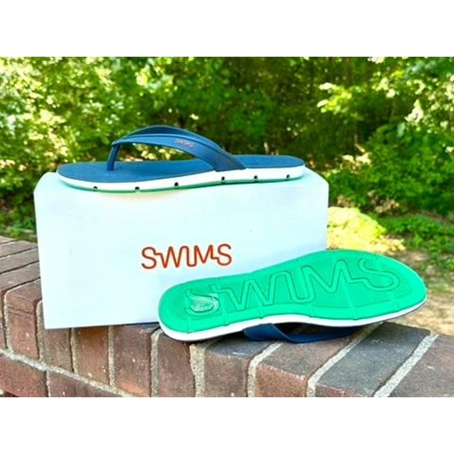 Swims Breeze Thong Sandal Mens 11 Navy Blue Jolly Green Waterproof Flip Flops
