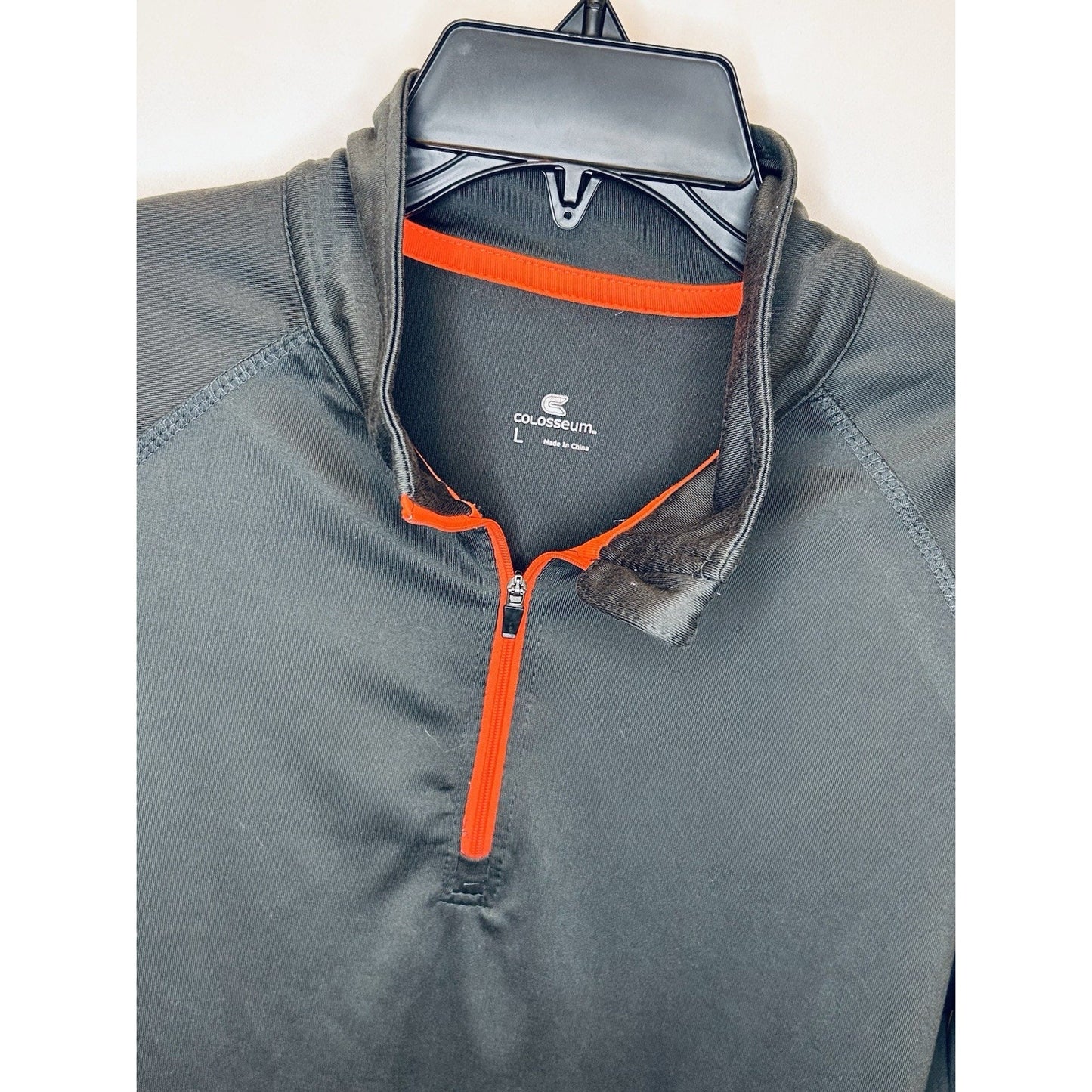 COLOSSEUM WOMEN Large Training Jogging C-DRI SHIRT 1/4 ZIP PULLOVER Grey L/S