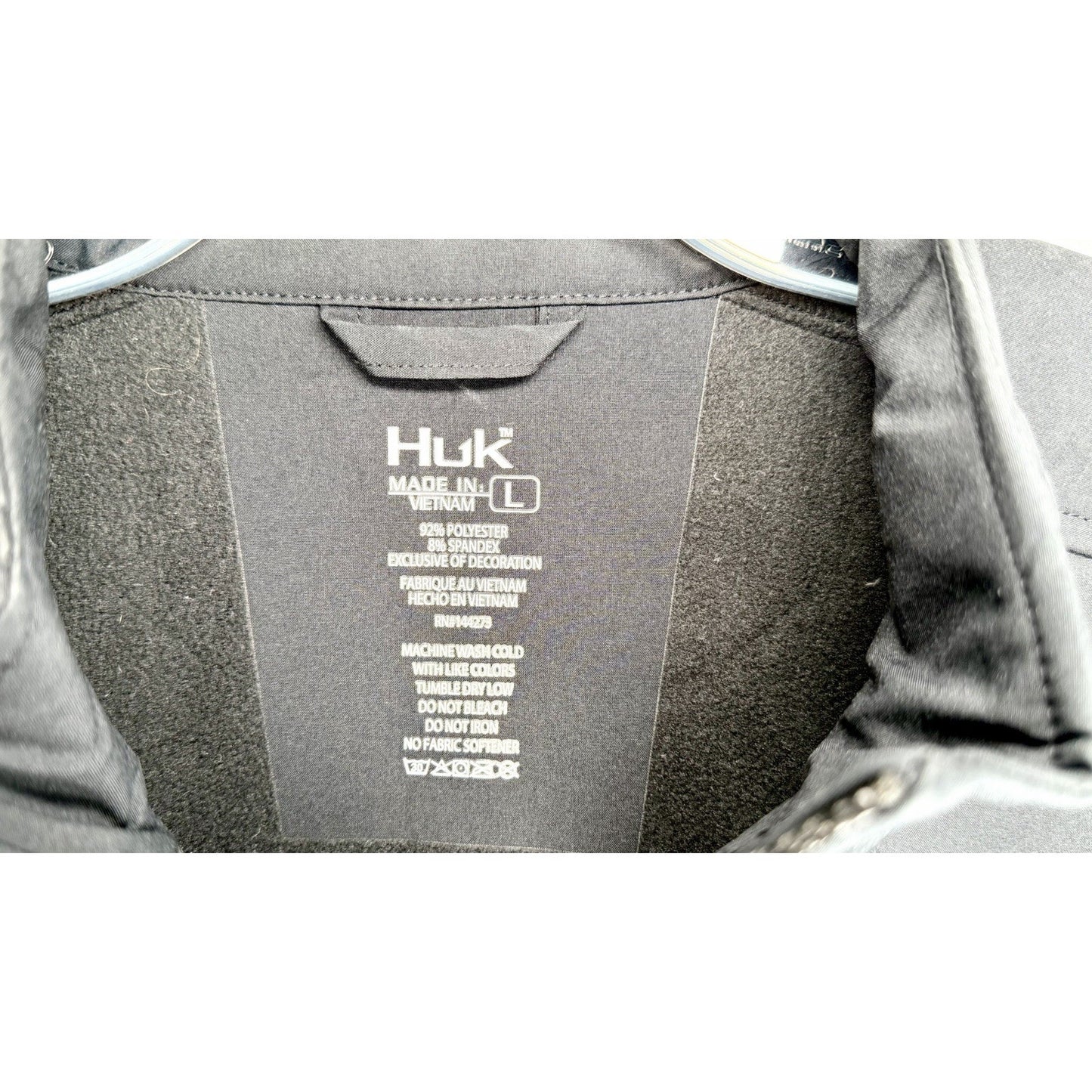 HUK CROSSLAKE WINDBLOCK JACKET / MEN’S SIZE LARGE / BLACK-BLUE