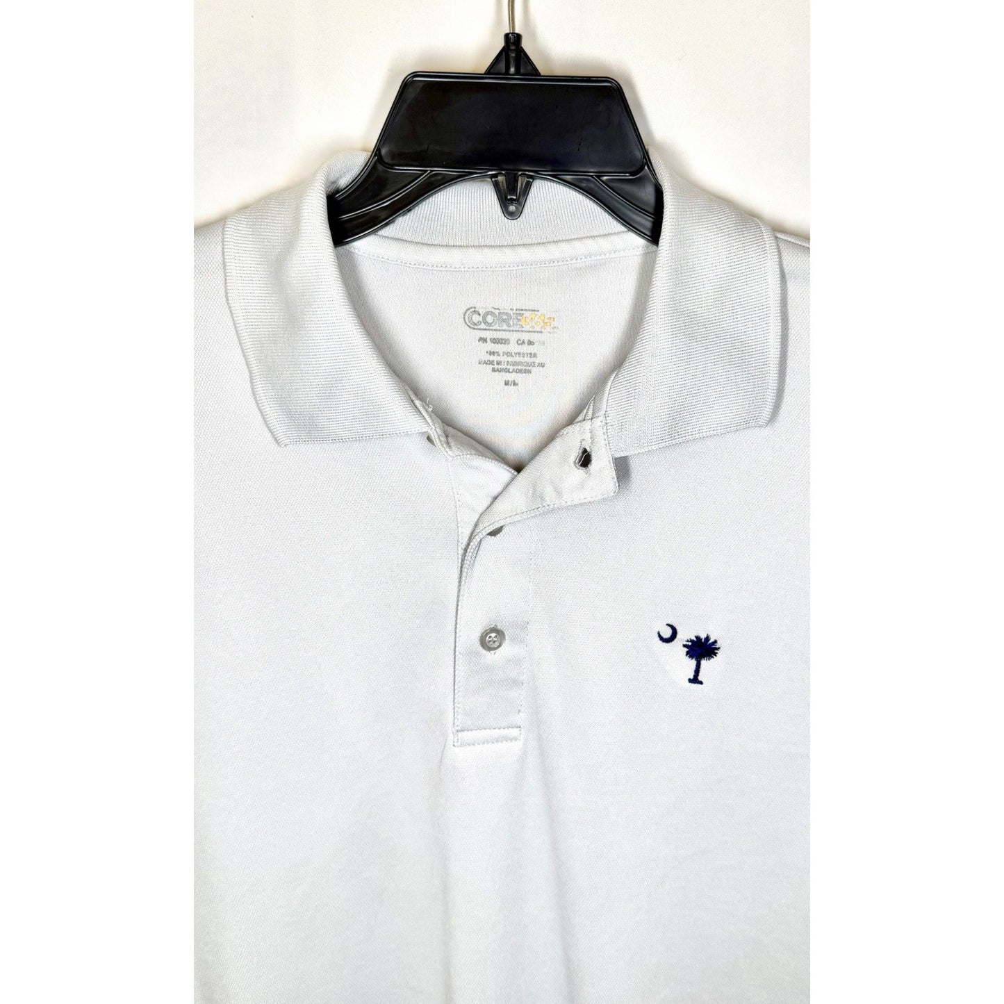 Core365 Grey Polo Embroidered With South Carolina Palmetto Tree MenSize Medium
