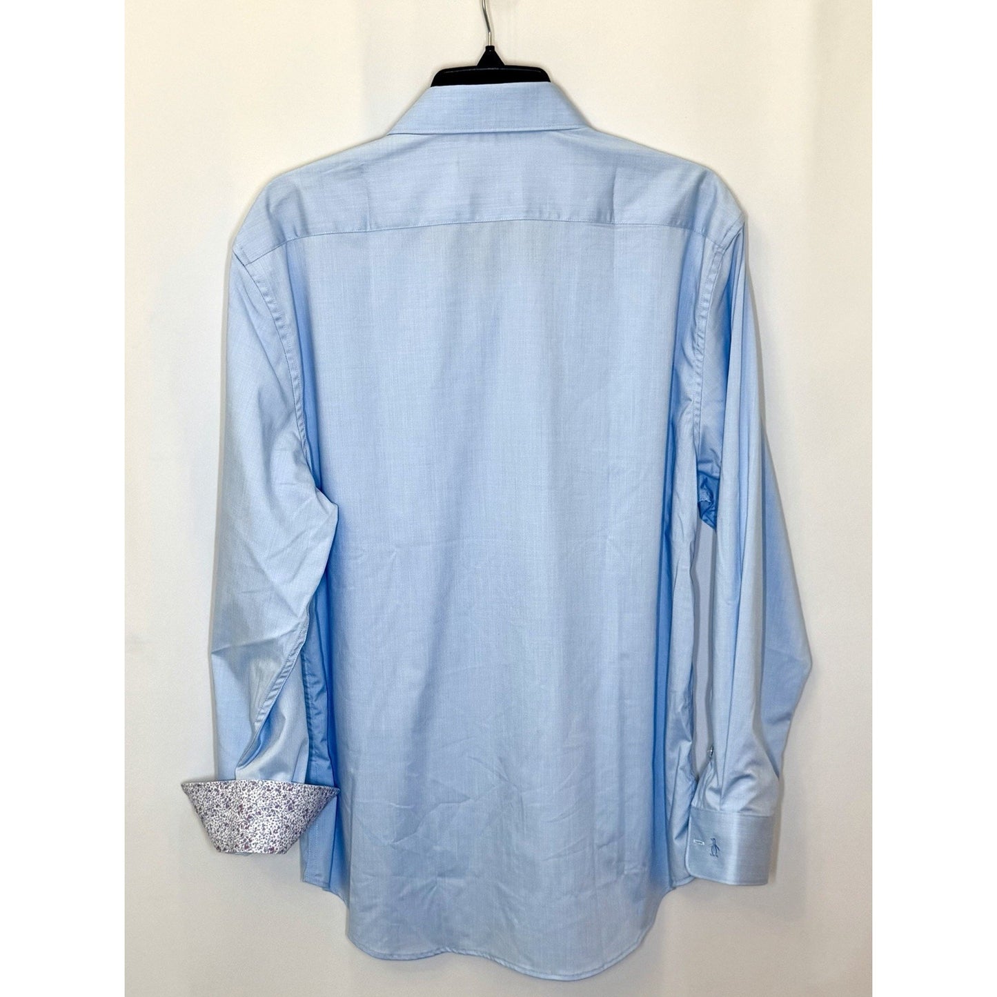 Original Penguin Shirt Mens 16 32/33 Light Blue Heritage Slim Fit Stretch Shirt