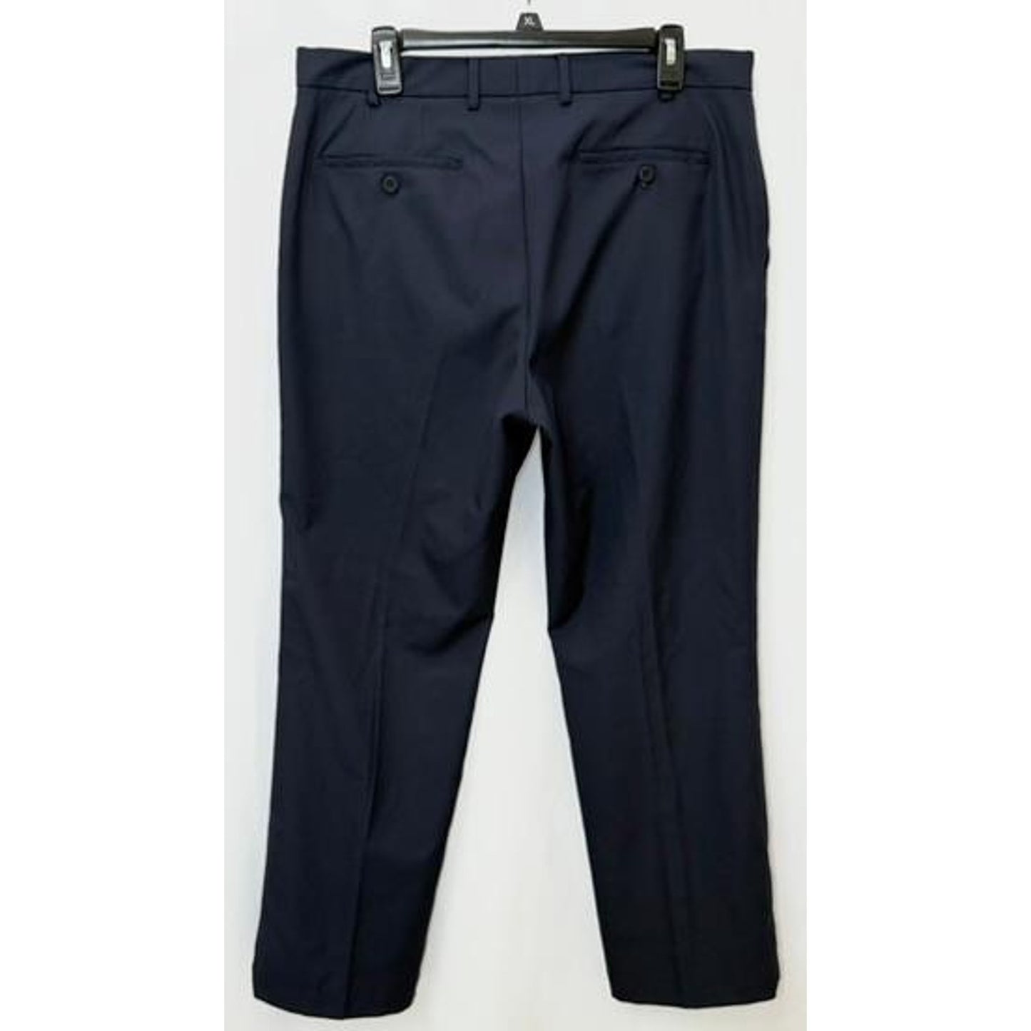 Hart Schaffner Marx Dress Pants Mens 34x30 Navy Blue Flat Front Polyester
