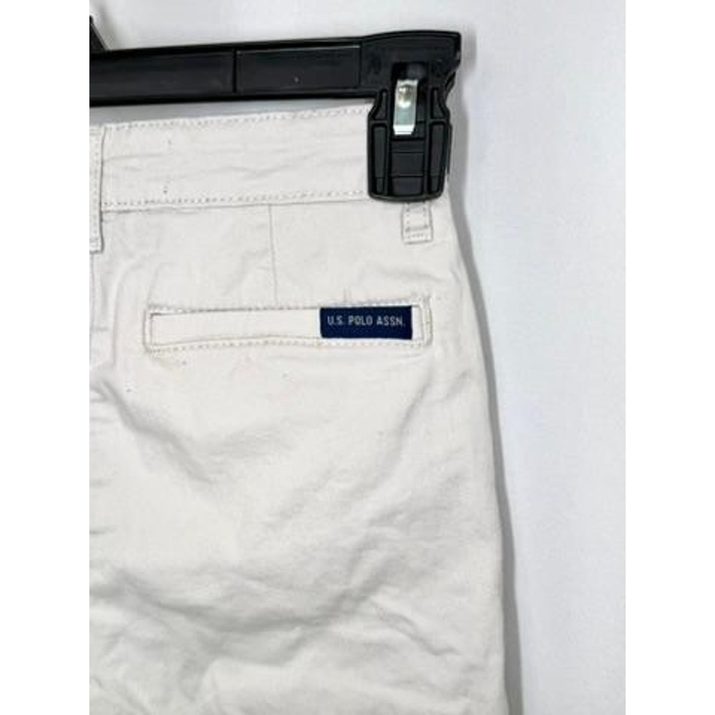 US Polo Assn Boys Chino Shorts Size 8 Beige Cotton Blend Flat Front Casual