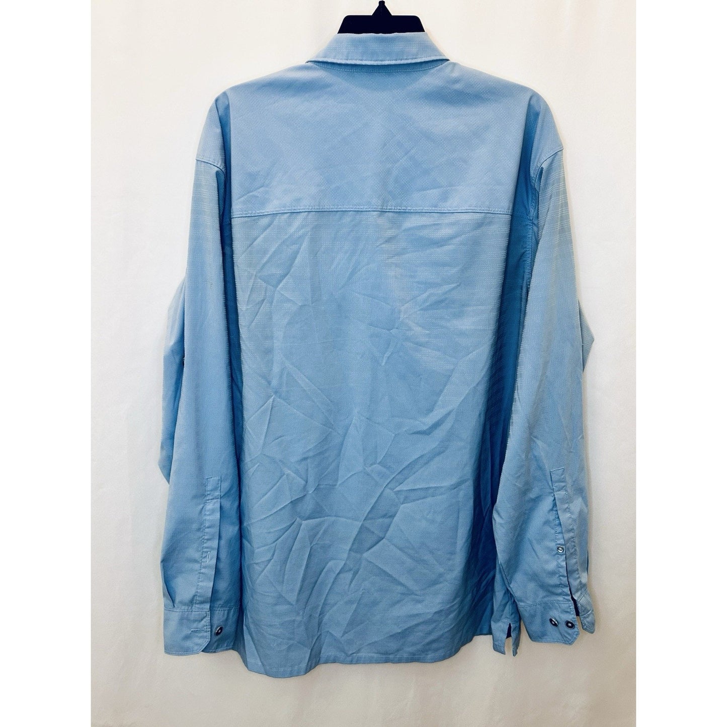 World Wide Sportsman Light Blue Long Sleeve Fisherman Button Up Shirt Men’s XL
