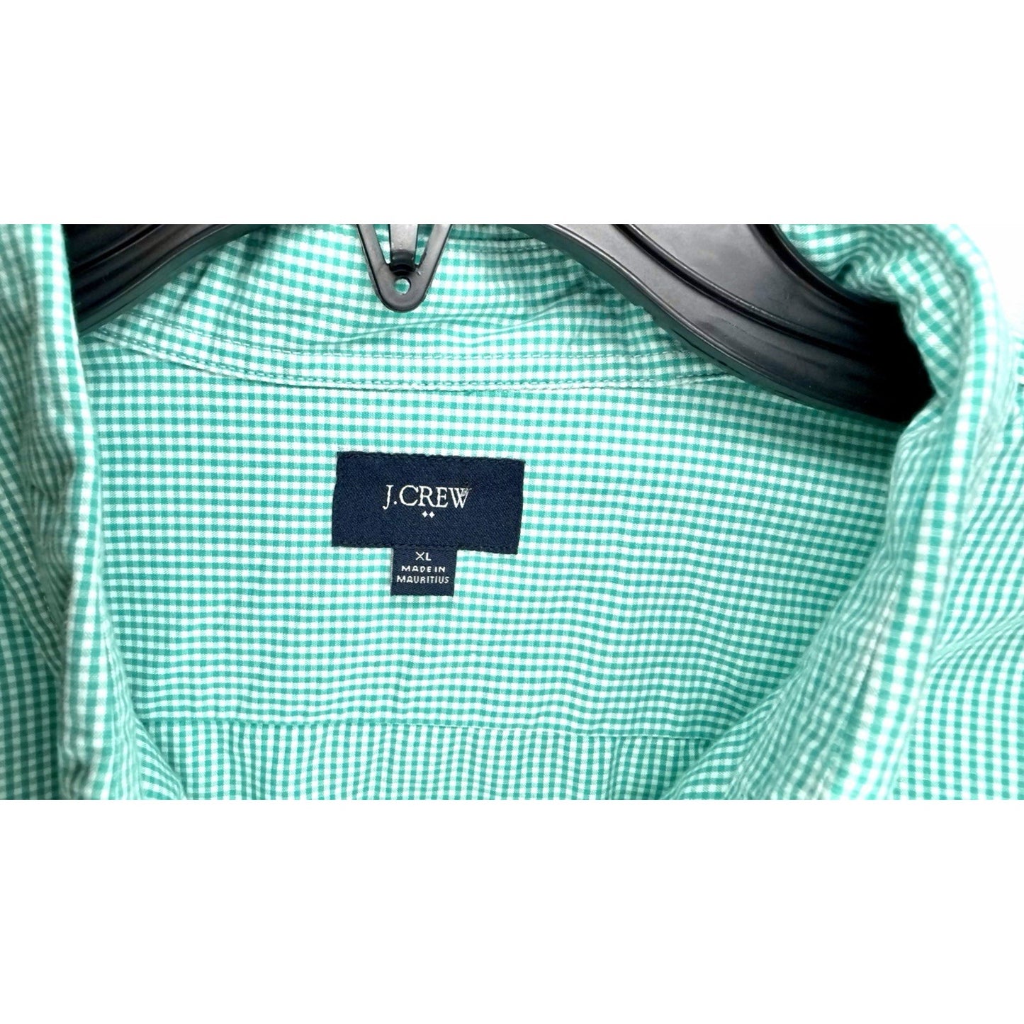 J.Crew Shirt Men's Sz XL Green Purple Gingham 120's 2 Ply Long Sleeve Button Up