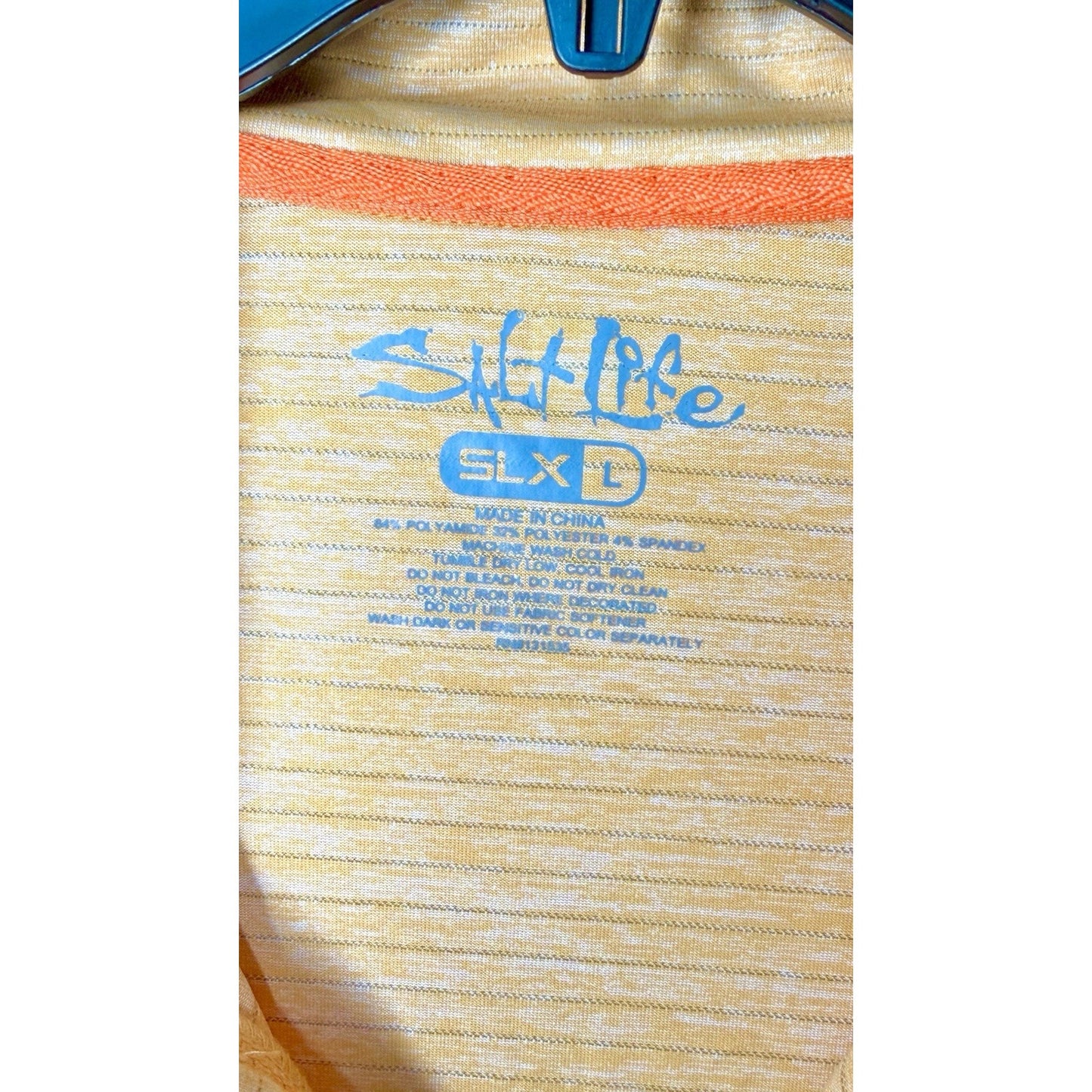 Salt Life Performance SLX Uvapor 1/4 Zip Pullover Orange Size L (Missing Zipper)