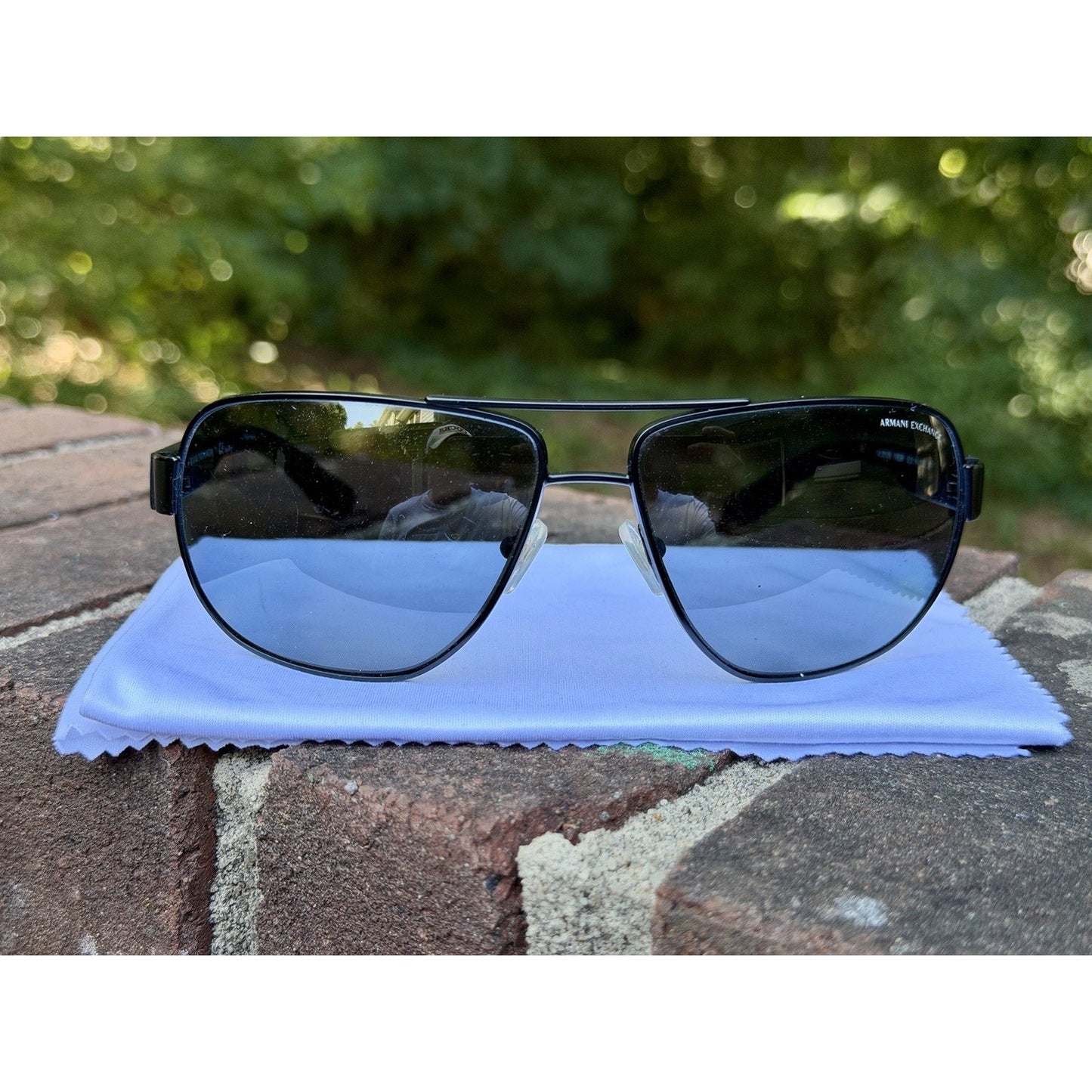 Armani Exchange AX2012S 606381 Matte Black Aviator Polarized Sunglasses 62mm