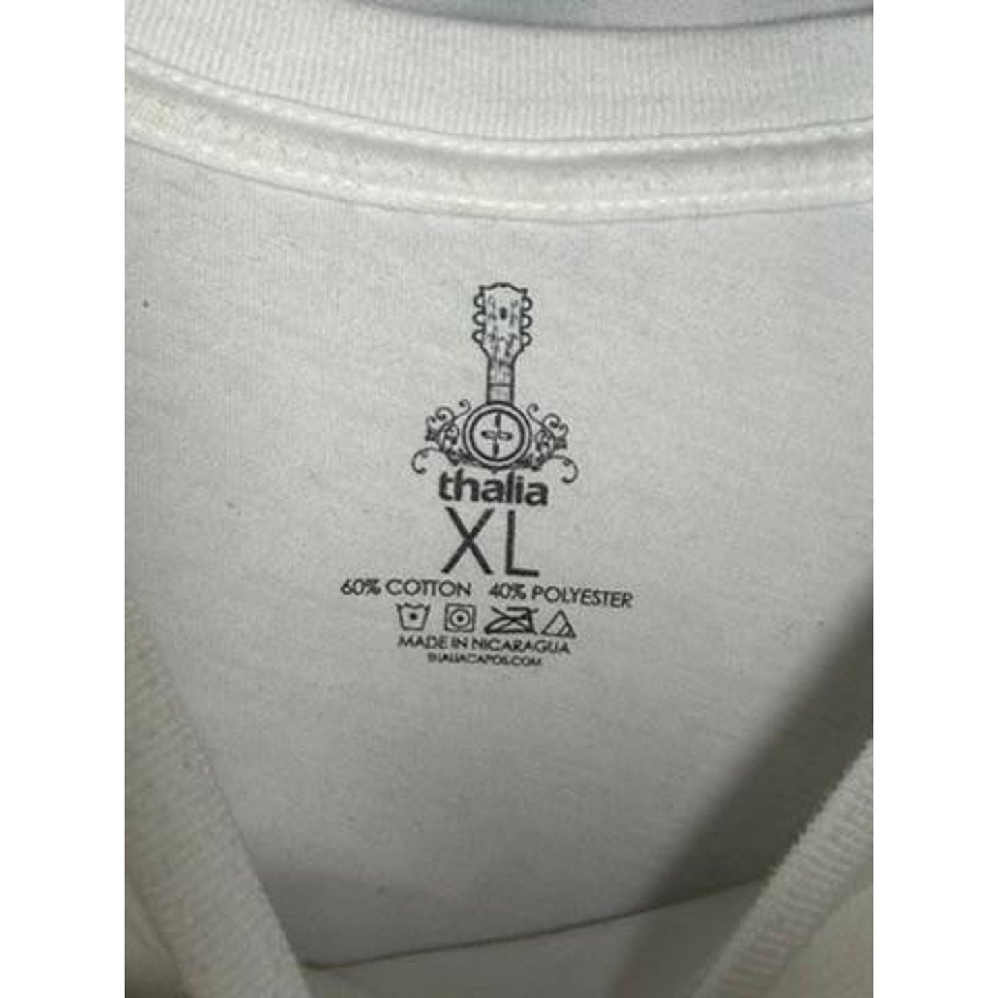 Thalia Capos Acoustic Guitar Graphic T-Shirt Mens XL White Cotton Blend
