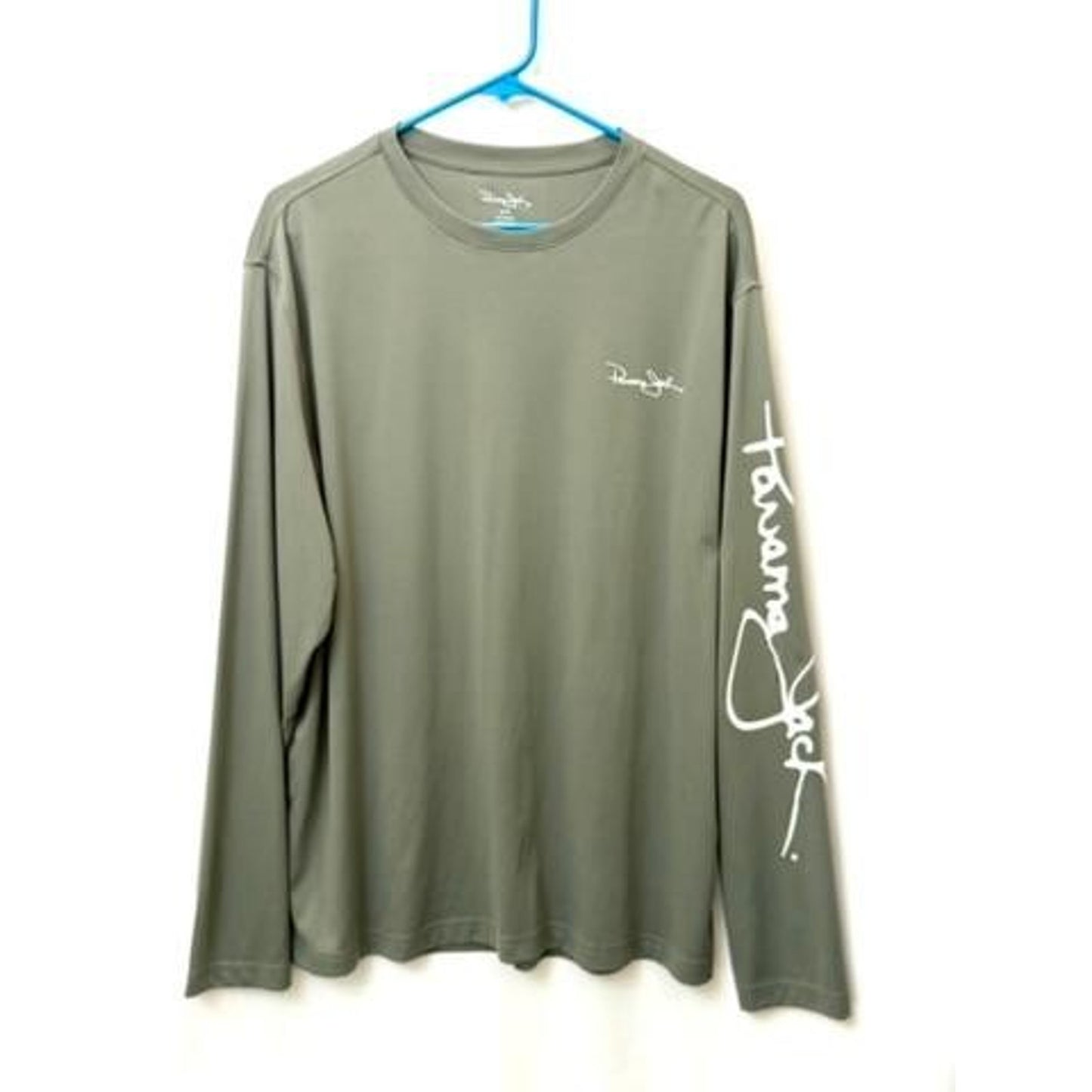 Panama Jack Long Sleeve Shirt Mens XL Olive Green Graphic Sun Protection Tee