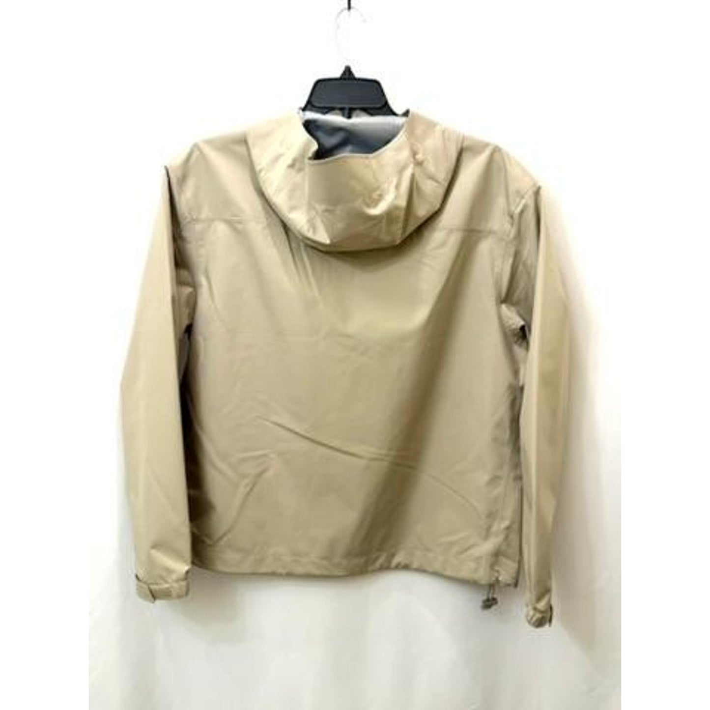 Calvin Klein Mens Large Beige Hooded Windbreaker Jacket Water Resistant Full Zip