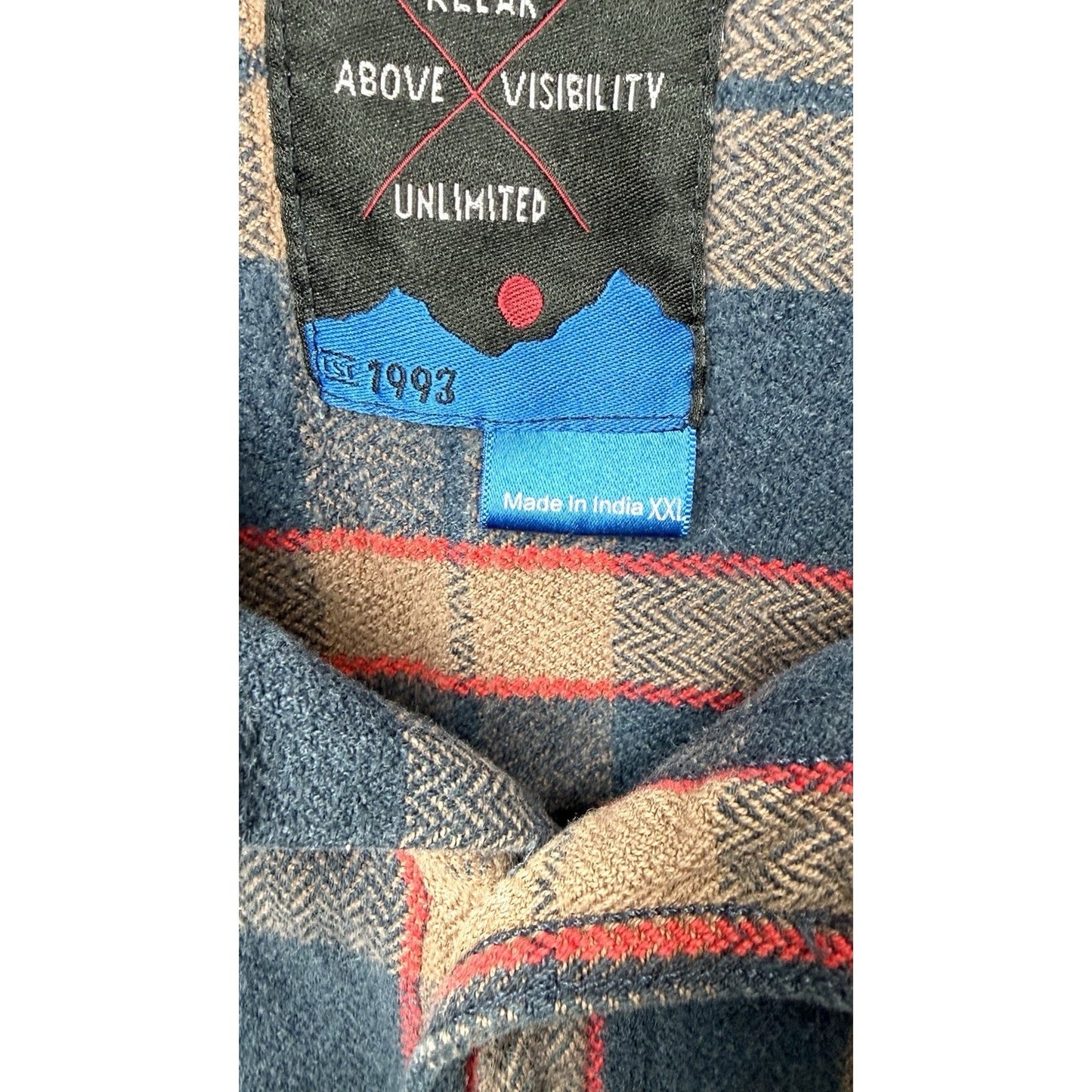 KAVU Men's Big Joe Flannel Shirt Large Plaid Cotton Corner Clay Size XXL