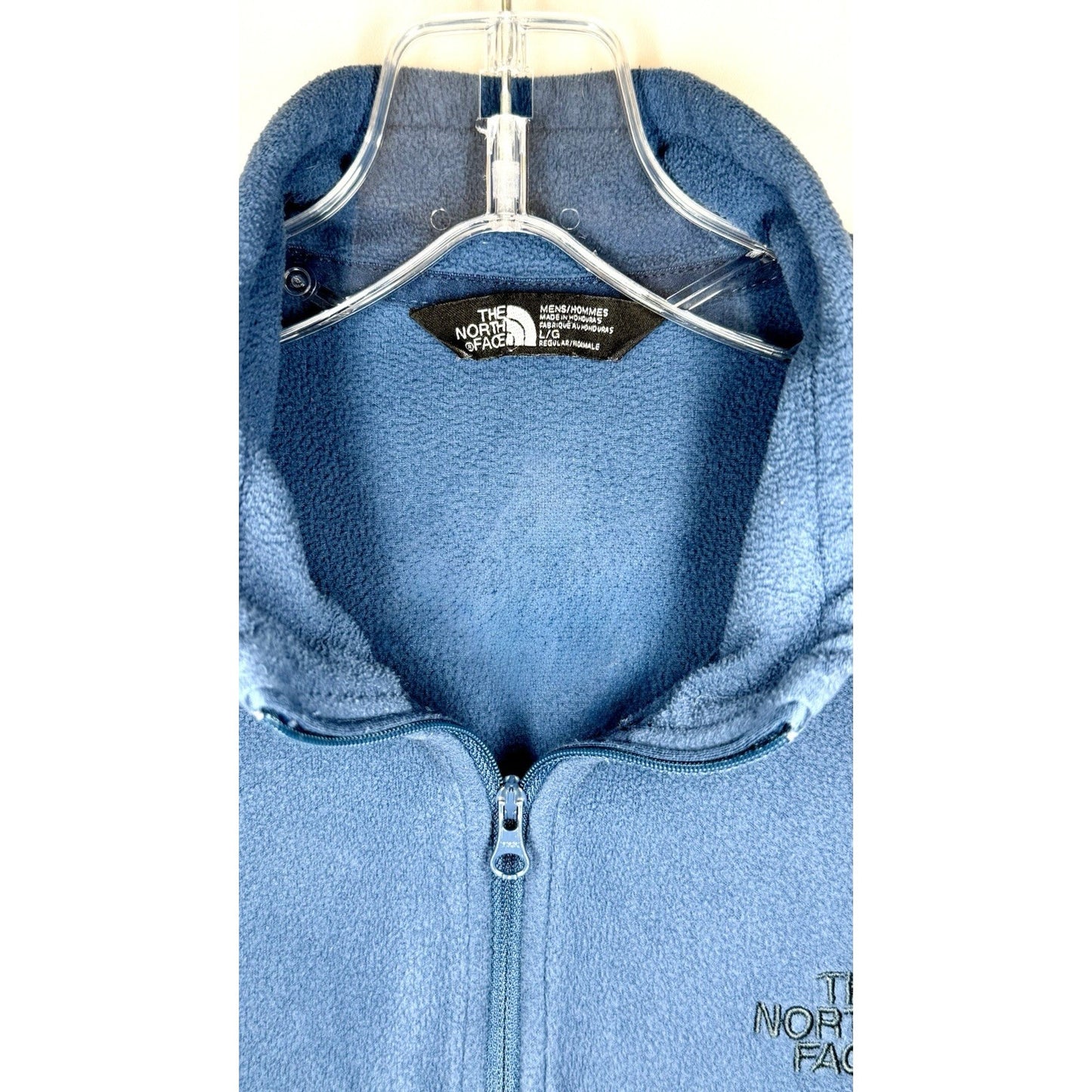 The North Face Men's Large Fleece Blue Long Sleeve Pullover Half Zip