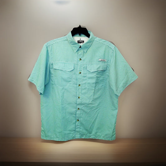 Habit Shirt Mens Medium 40+ Solar Factor Outdoor Fishing Button Gingham Plaid