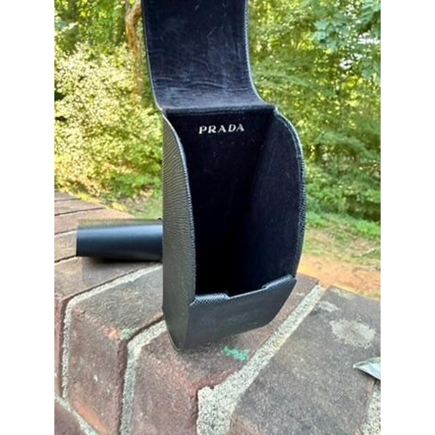 Prada SPR 51O Black Polarized Sunglasses Mens Square Half Rim Italy 58 17 140