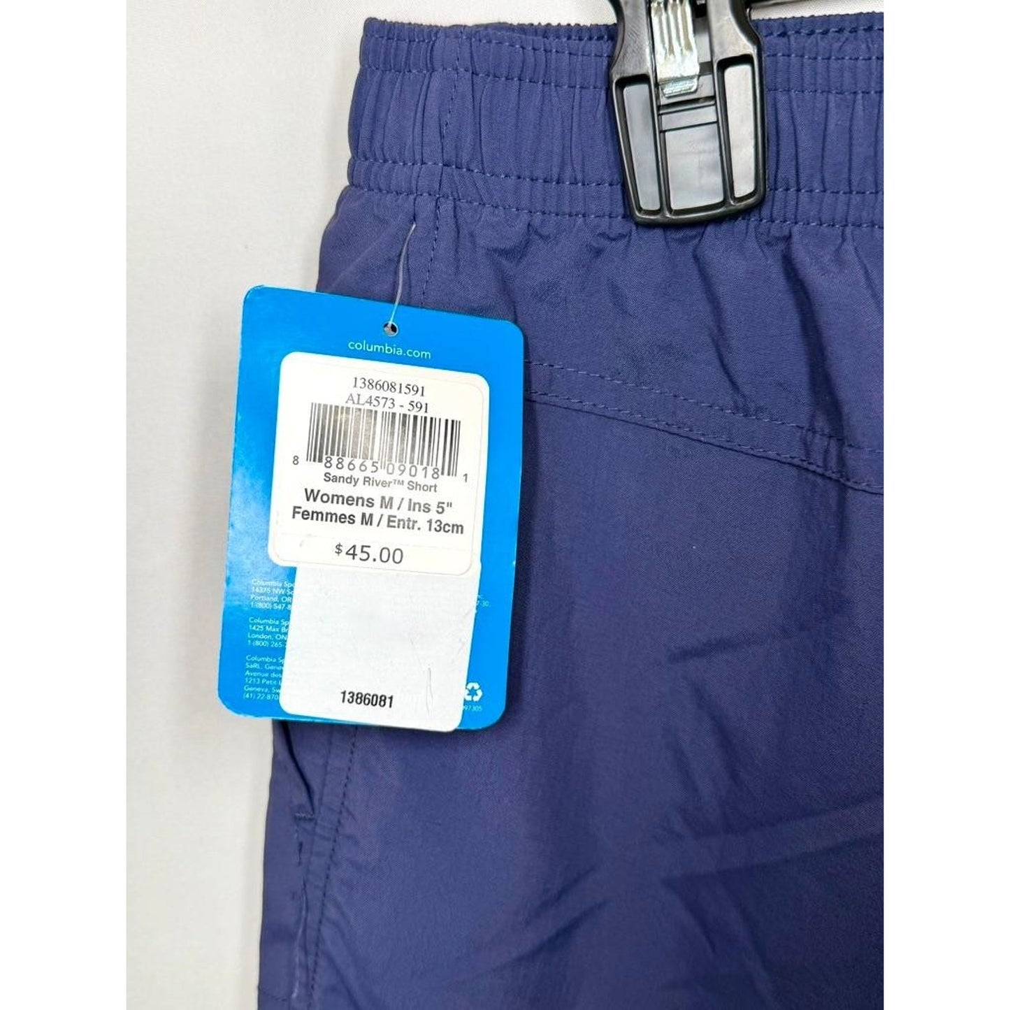 Columbia Sandy River Shorts Womens Medium Blue Nylon Athletic Hiking Outdoor New