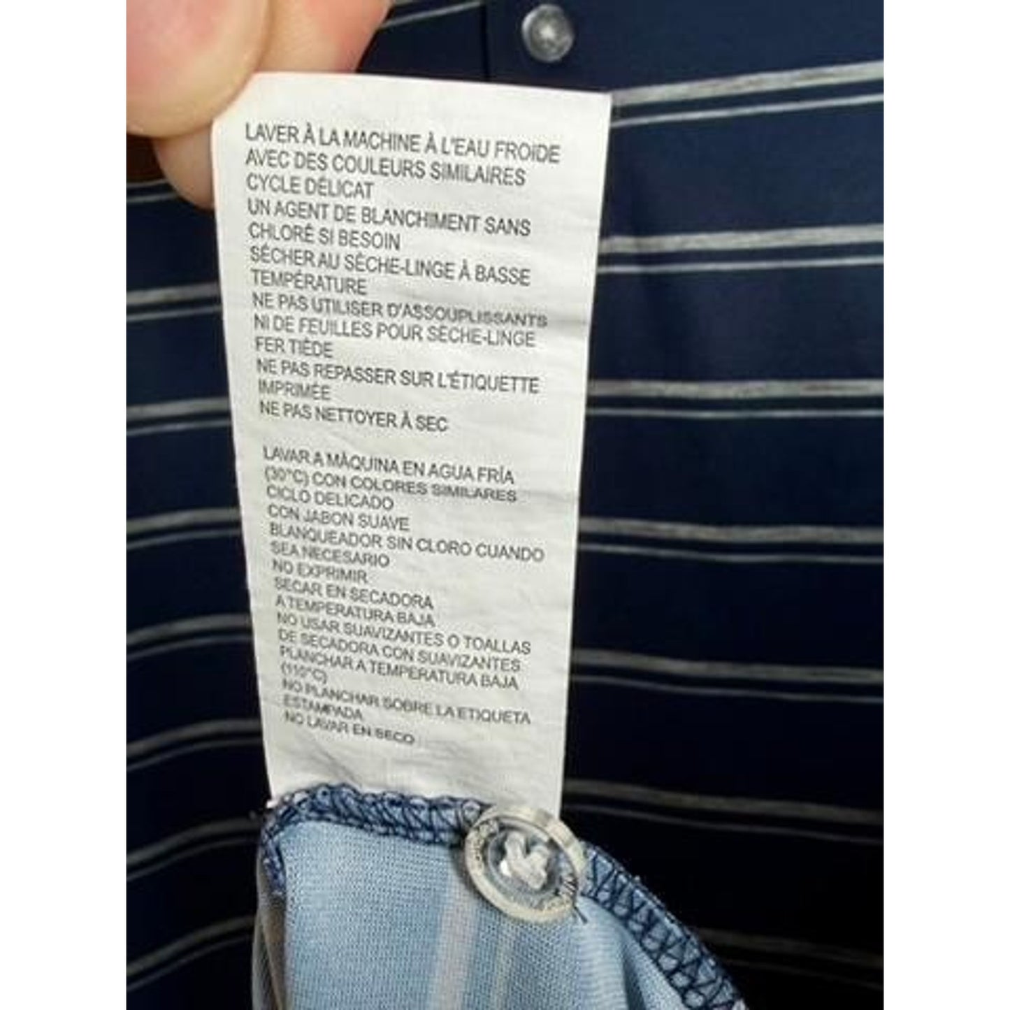 Callaway Opti-Dri Golf Polo Shirt Mens Large Blue White Striped Short Sleeve