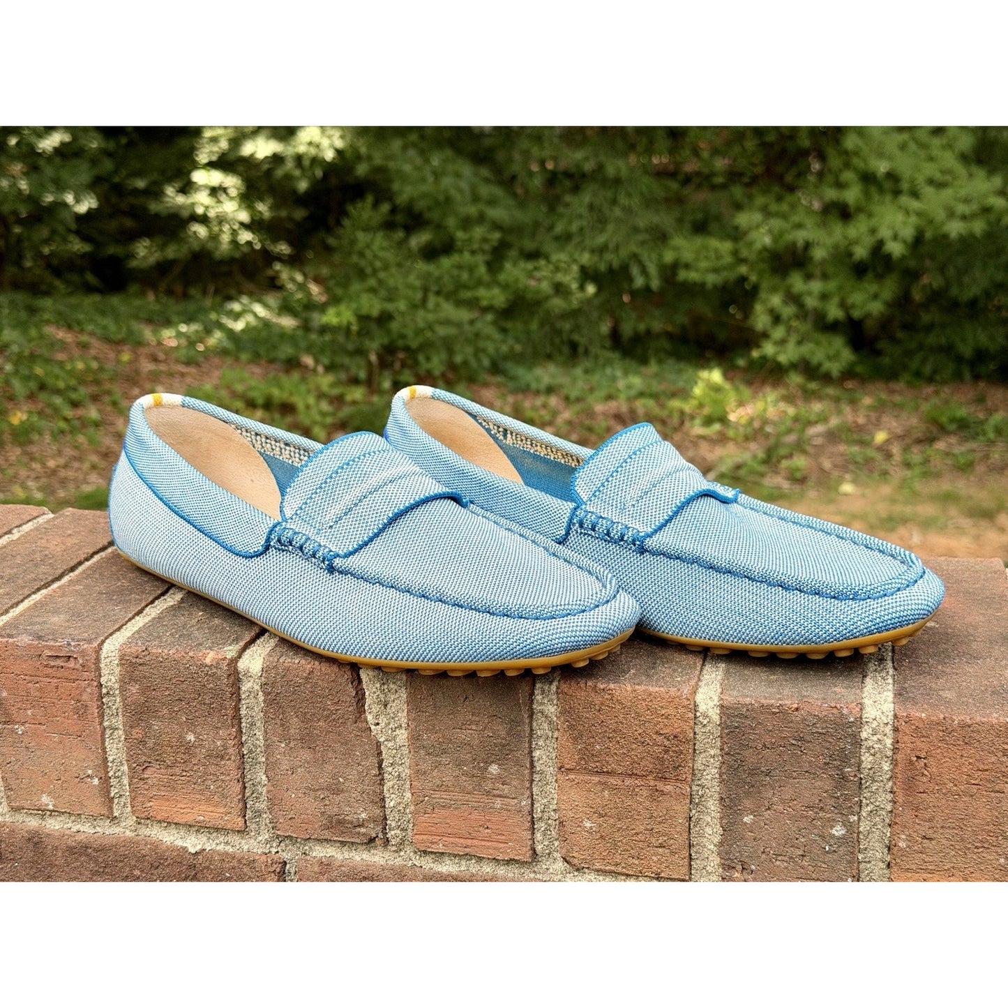 Rothy’s The Daily Driver Men’s 12.5 Blue Sea Knit Loafers Driving Shoes Worn 1x